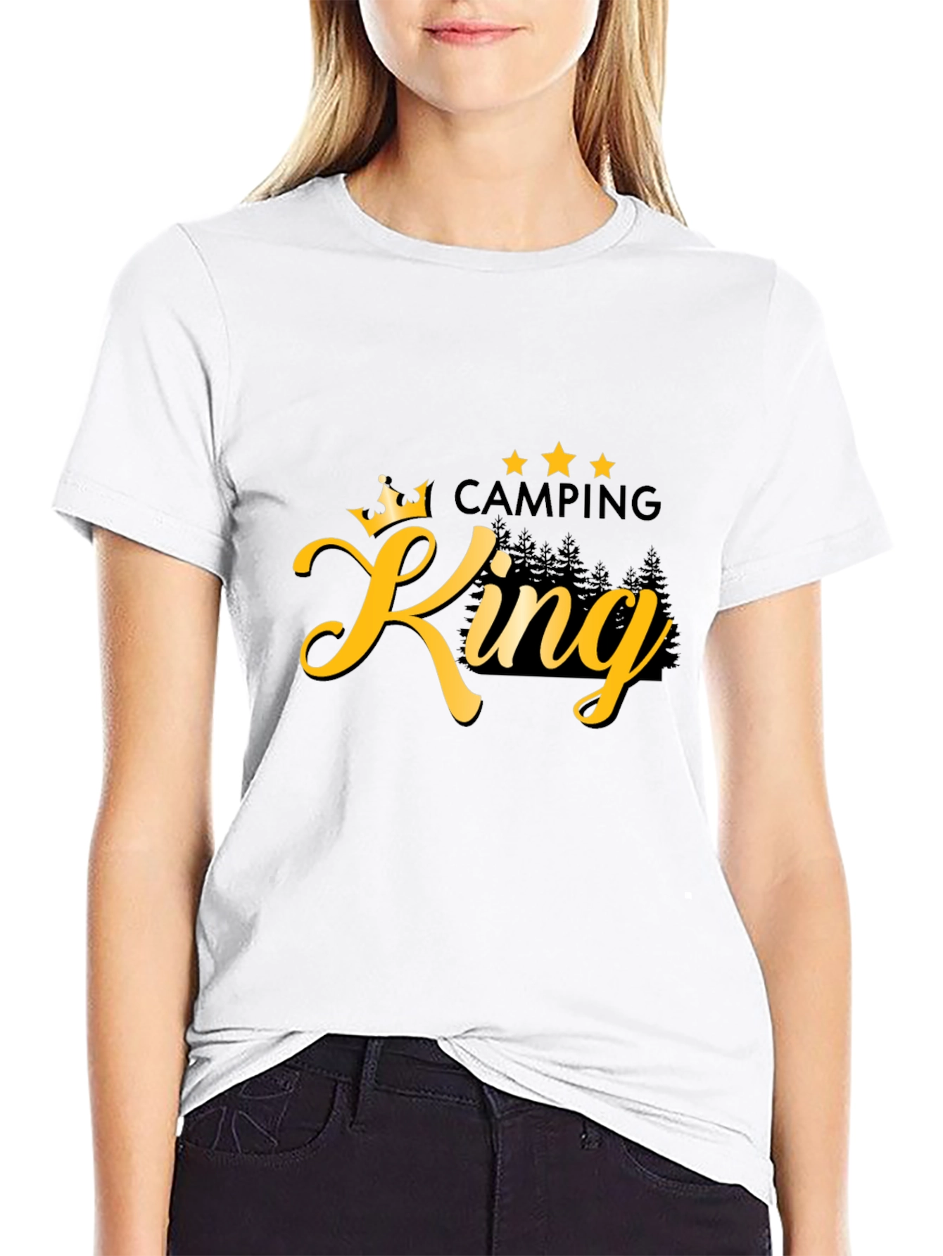 Camping King Black Graphic T-Shirt
