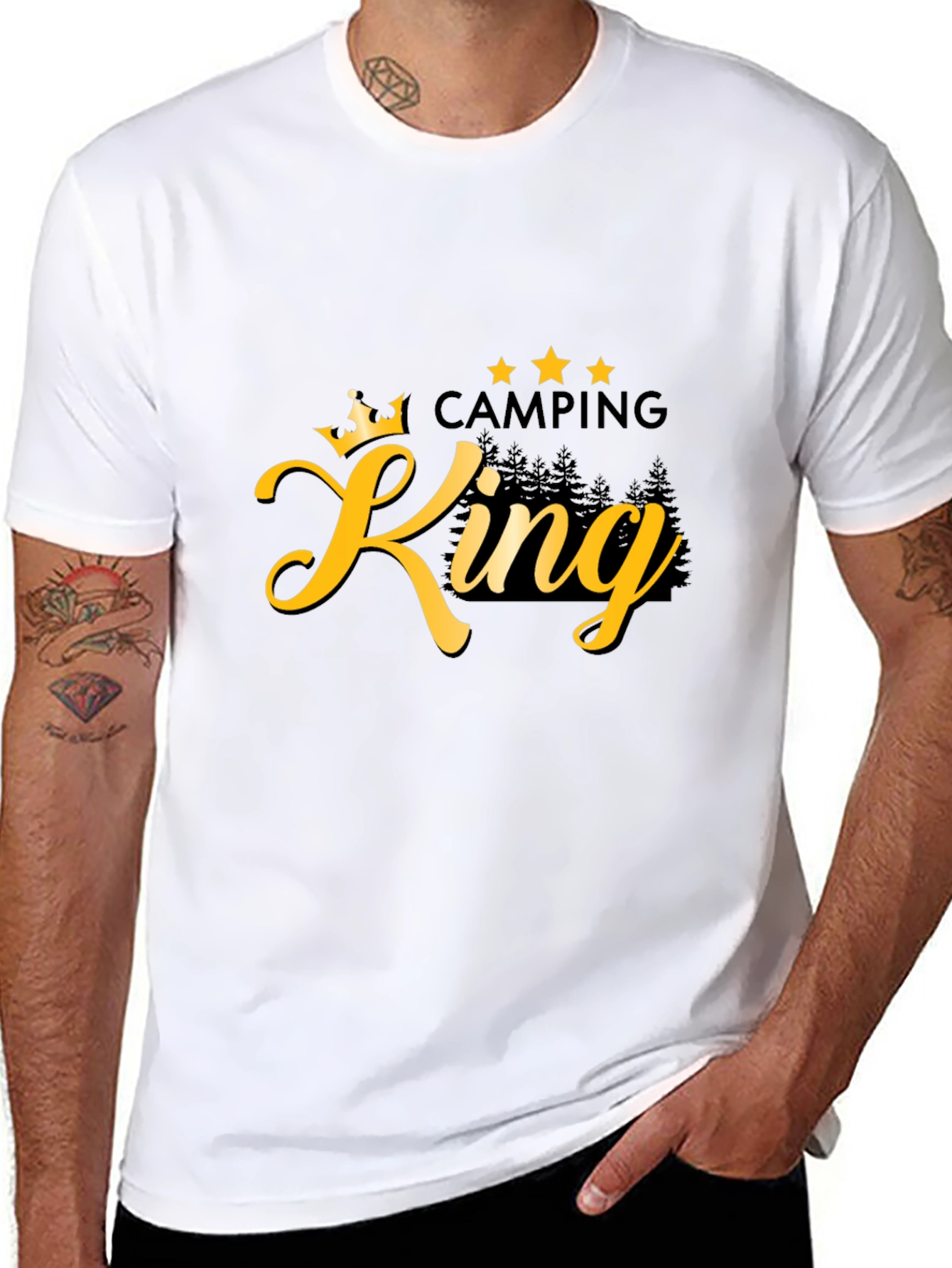 Camping King Black Graphic T-Shirt