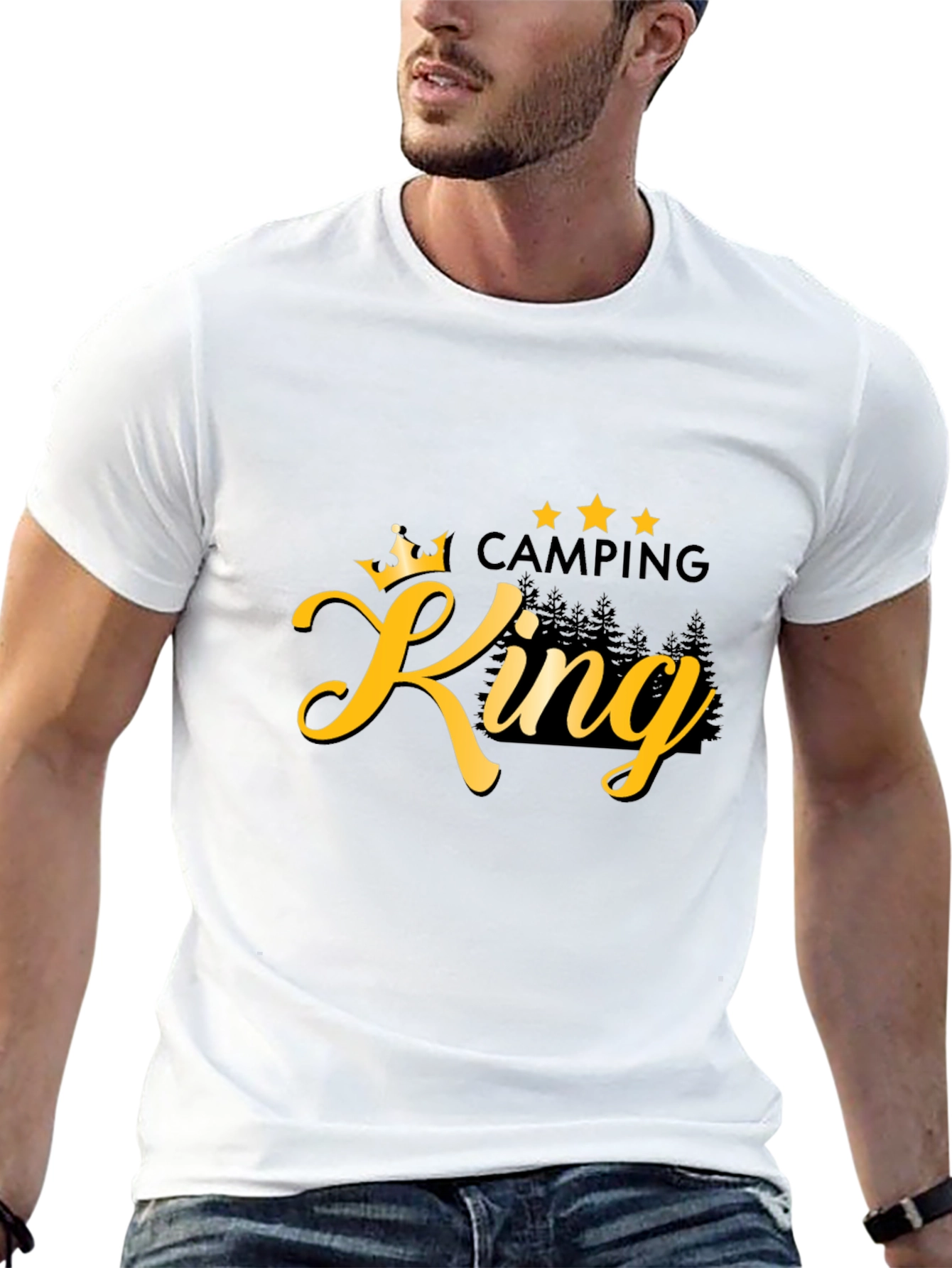 Camping King Black Graphic T-Shirt