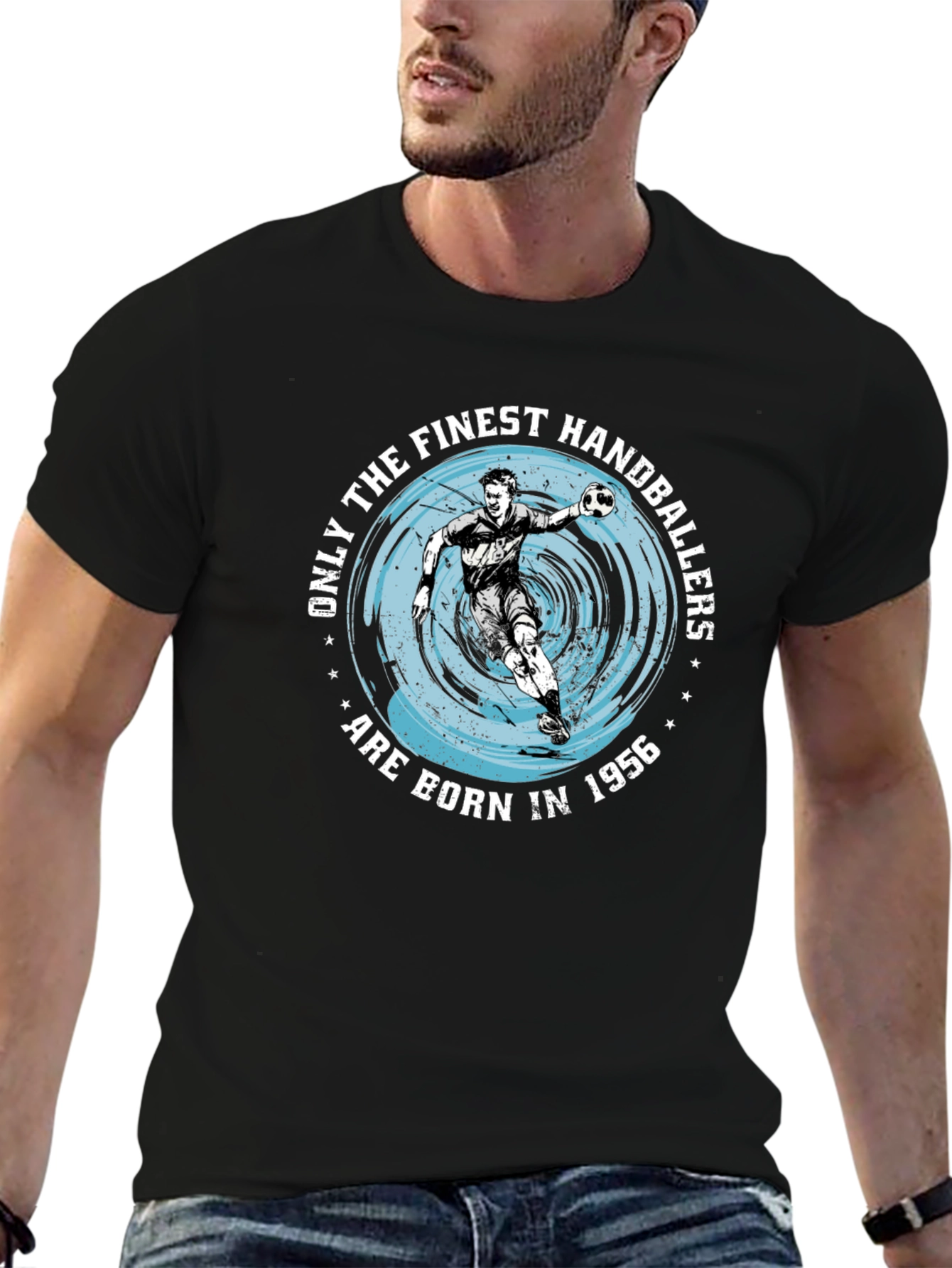 Finest Handballers Born in 1956 Black T-Shirt