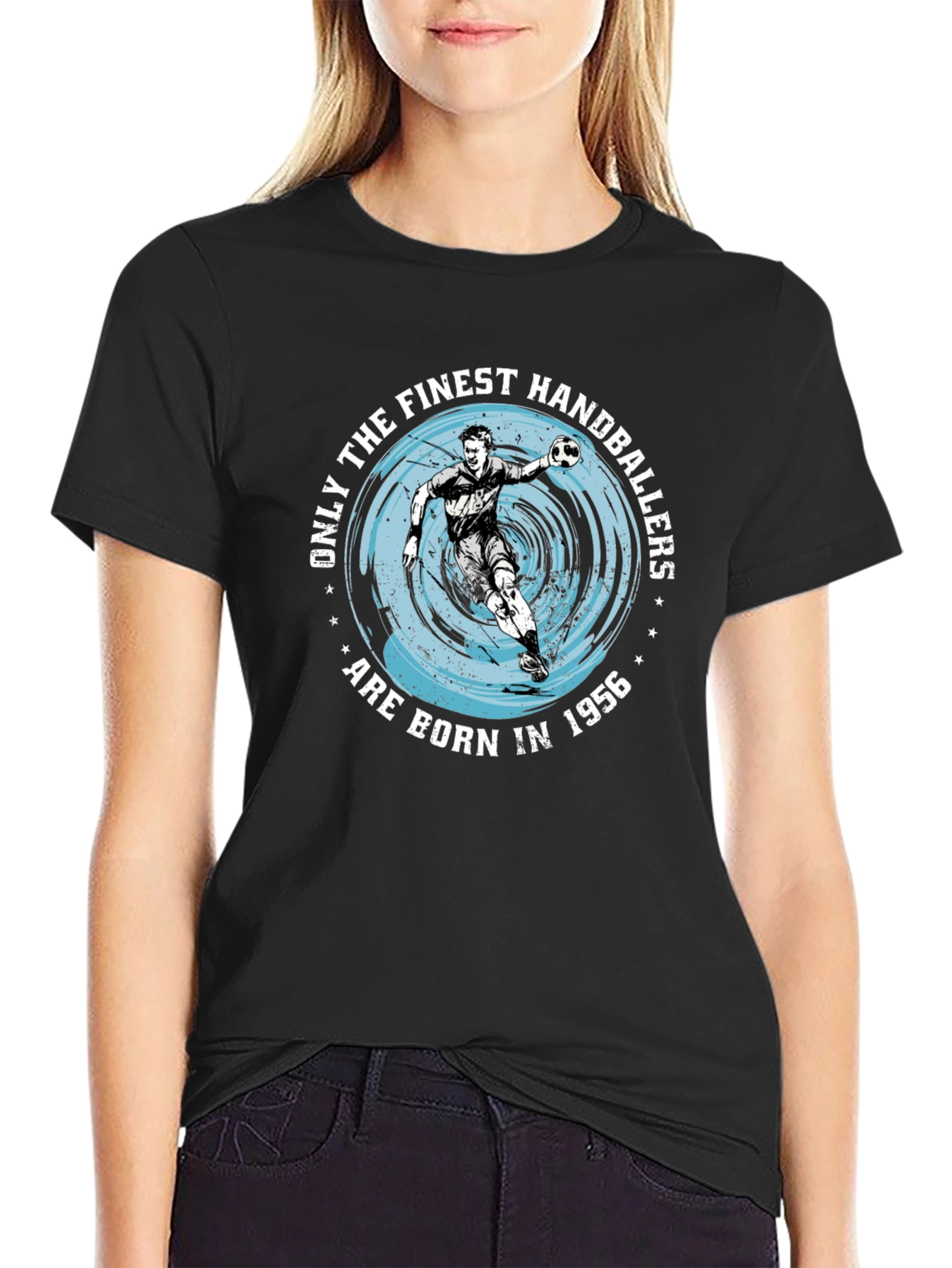 Finest Handballers Born in 1956 Black T-Shirt