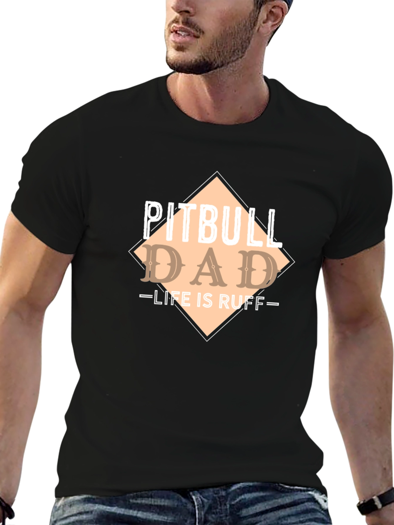 Pitbull Dad - Life Is Ruff T-Shirt