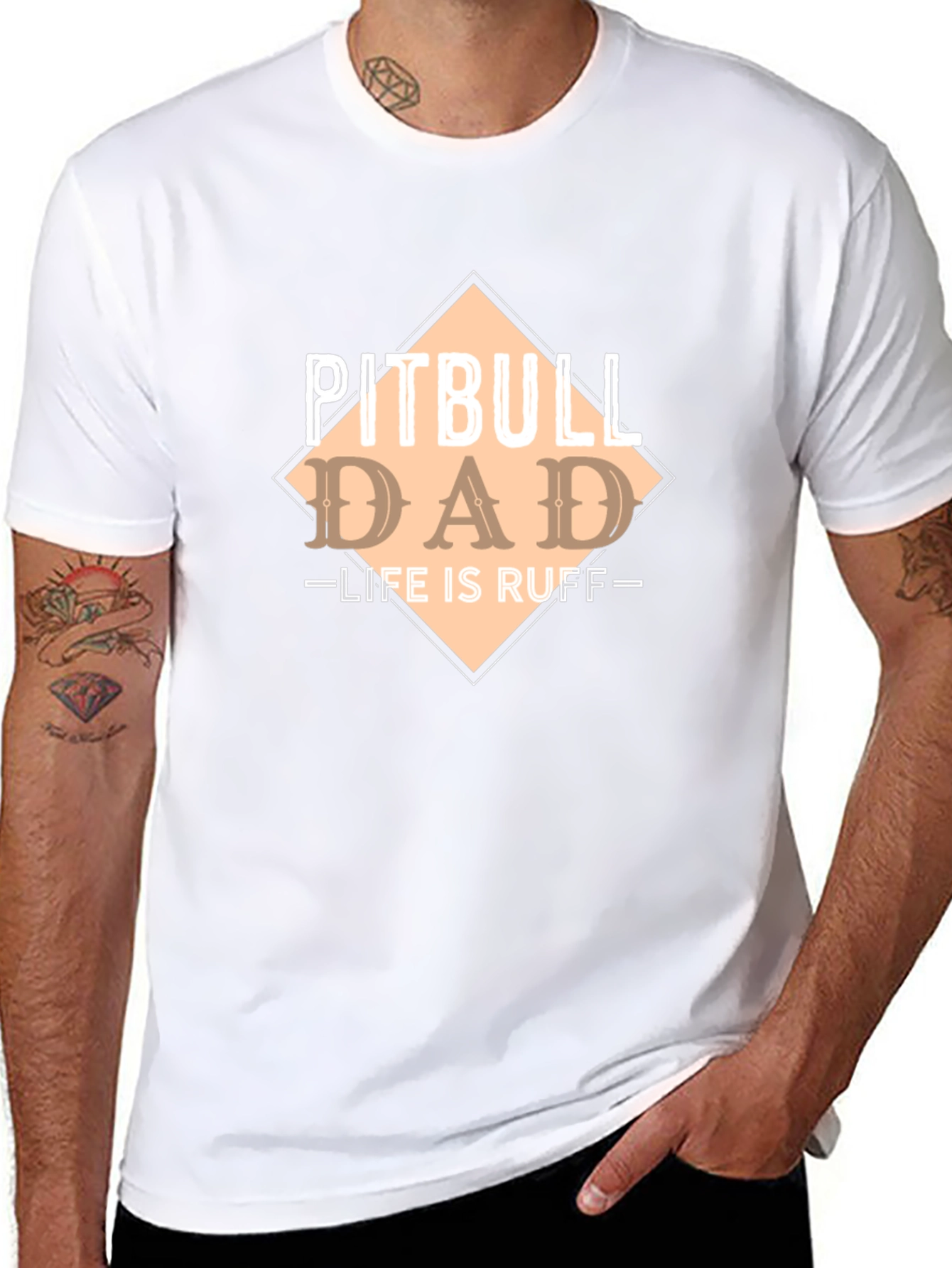 Pitbull Dad - Life Is Ruff T-Shirt