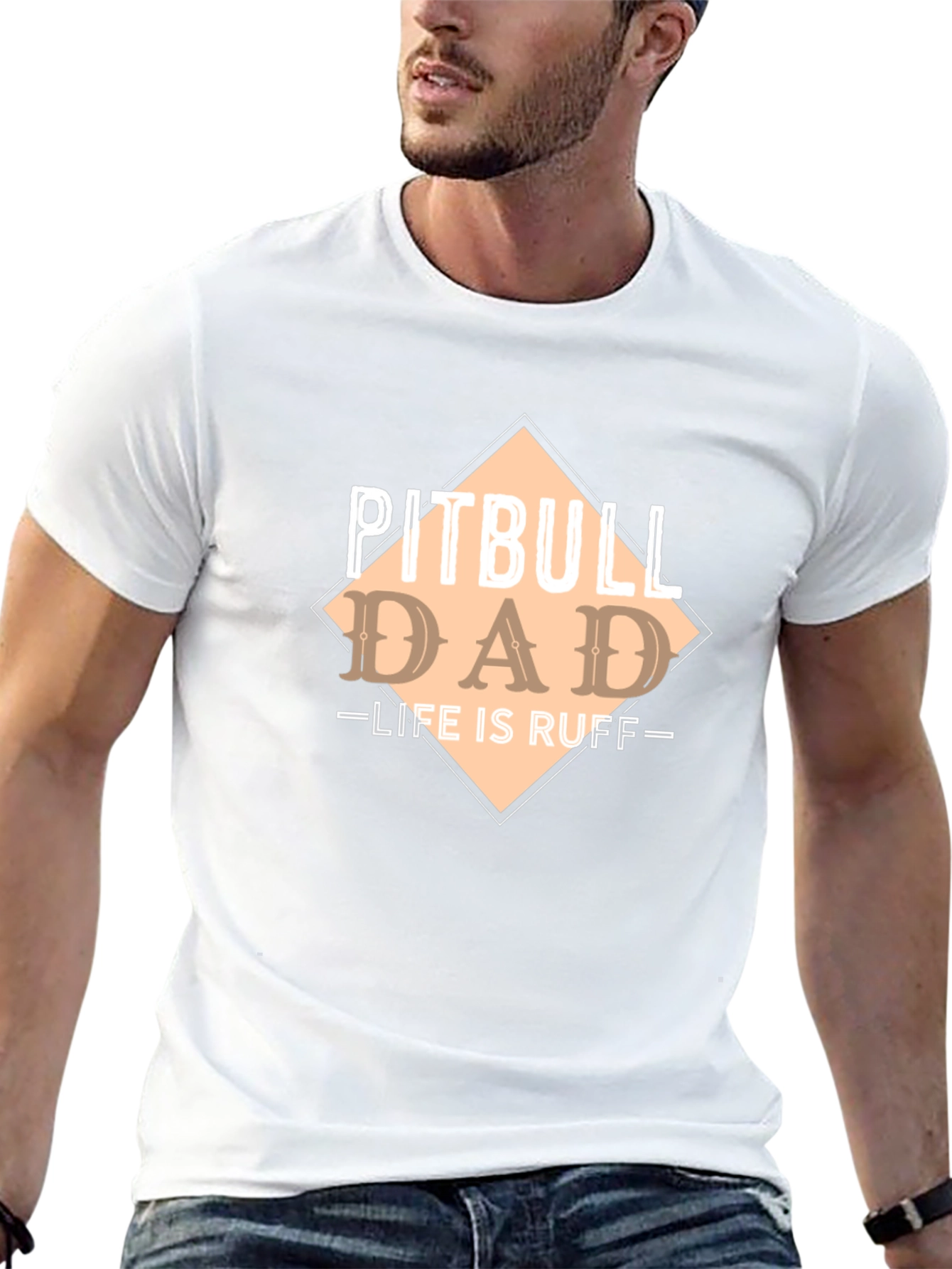 Pitbull Dad - Life Is Ruff T-Shirt