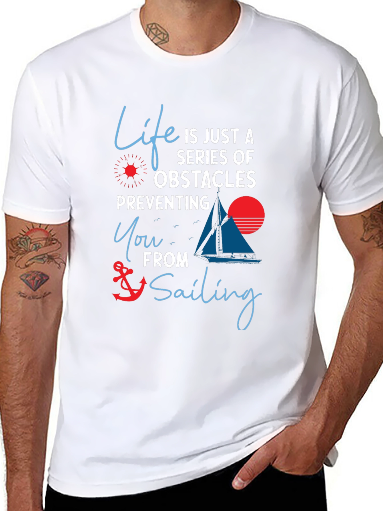 Life Obstacles Sailing T-Shirt - Motivational Graphic Tee