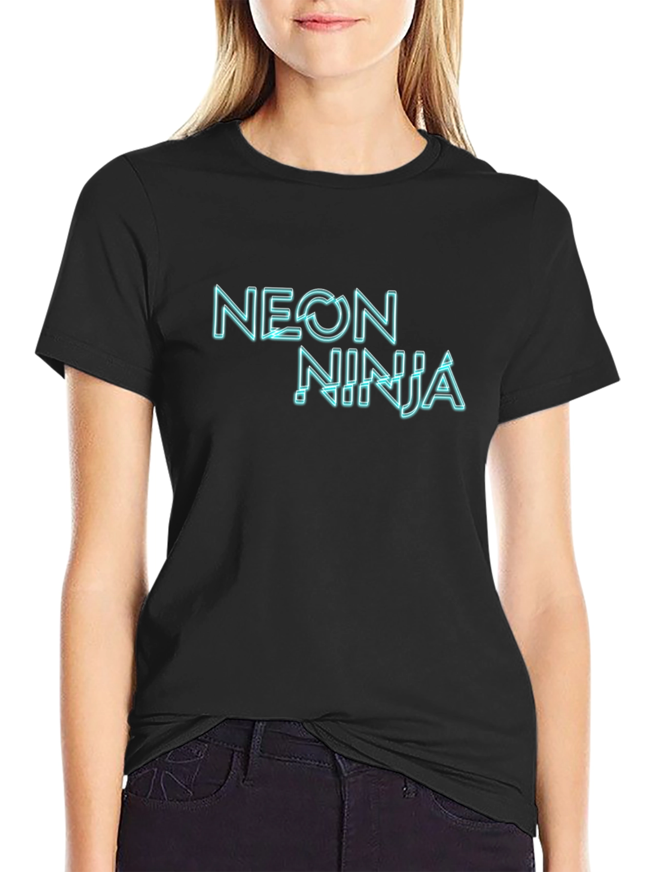 Neon Ninja Graphic Black T-Shirt