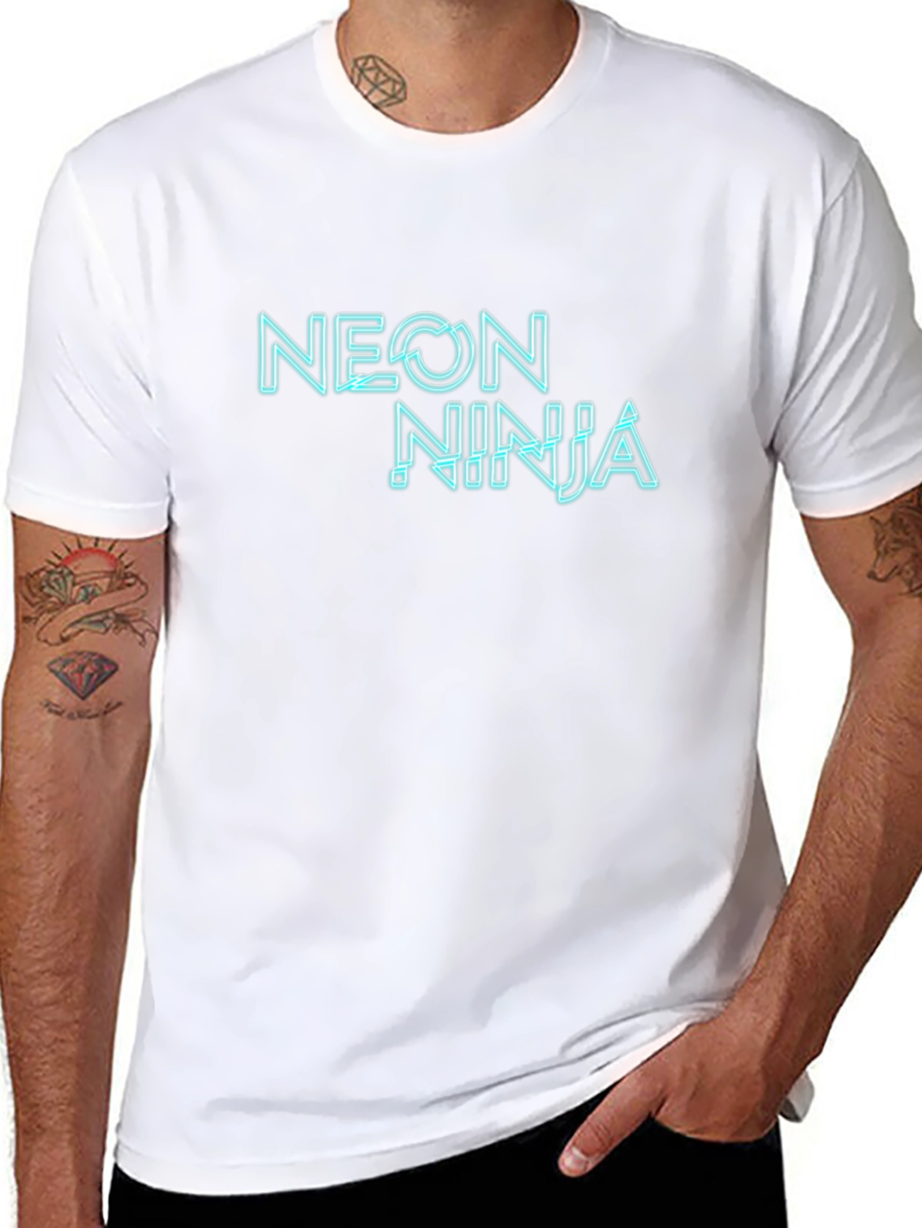 Neon Ninja Graphic Black T-Shirt