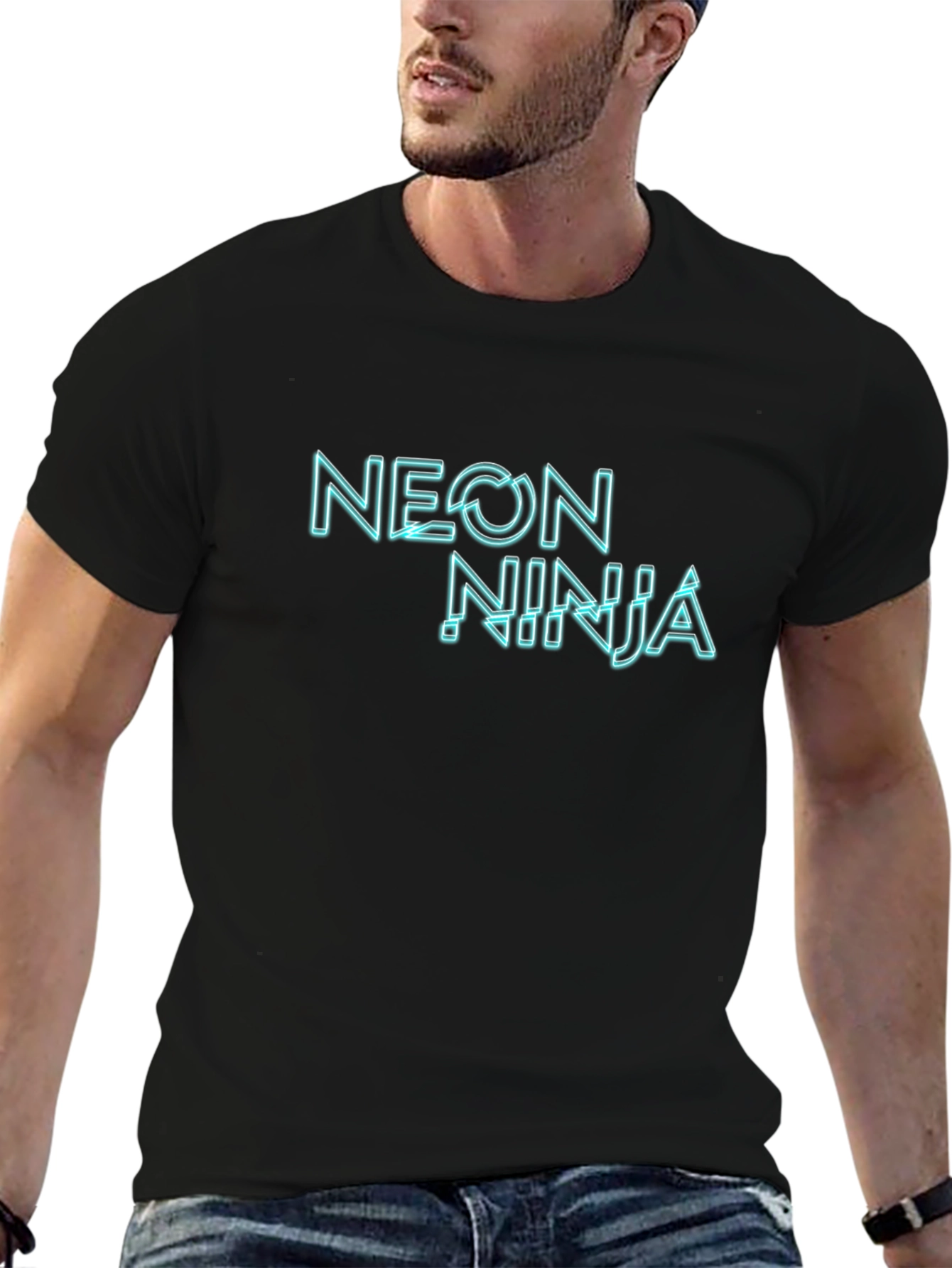 Neon Ninja Graphic Black T-Shirt