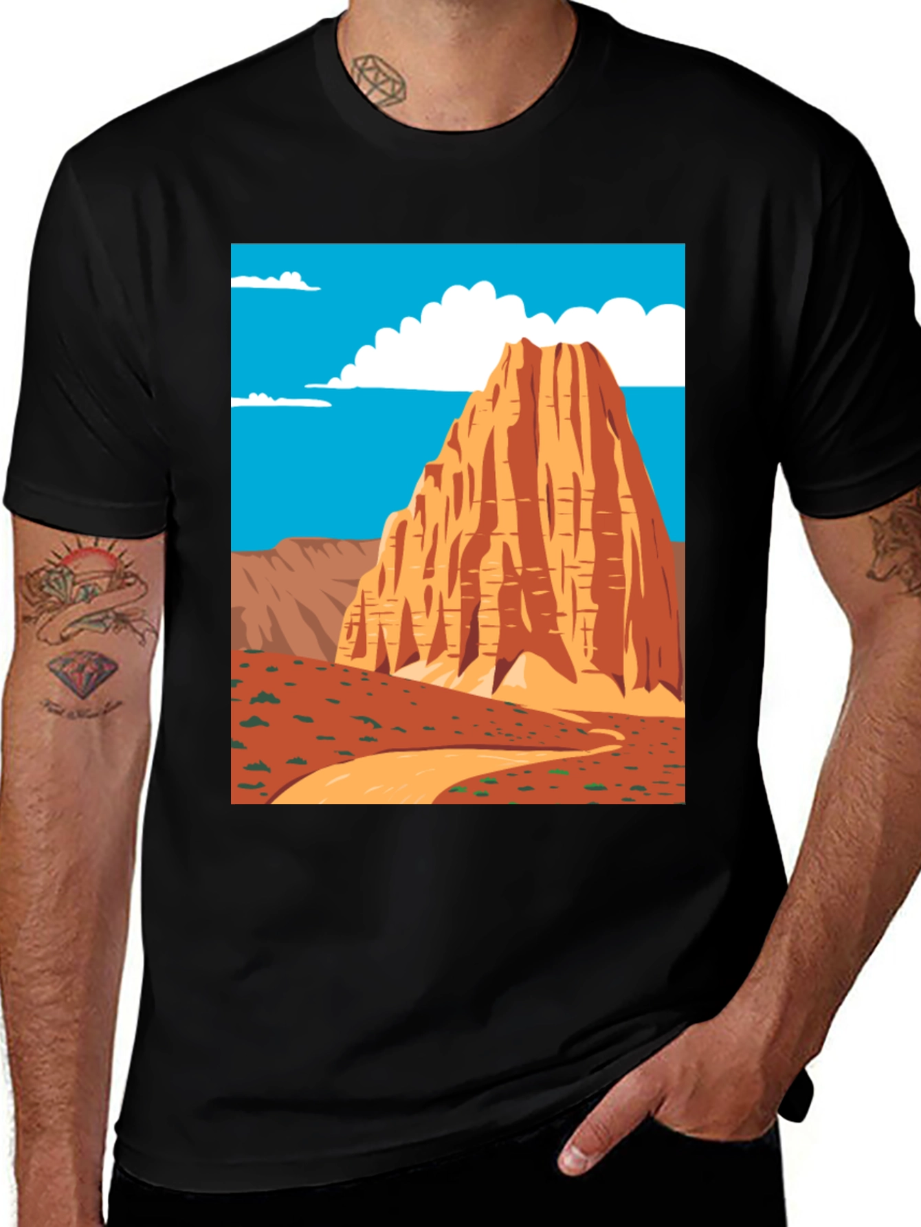 Desert Peak Graphic Tee - Black