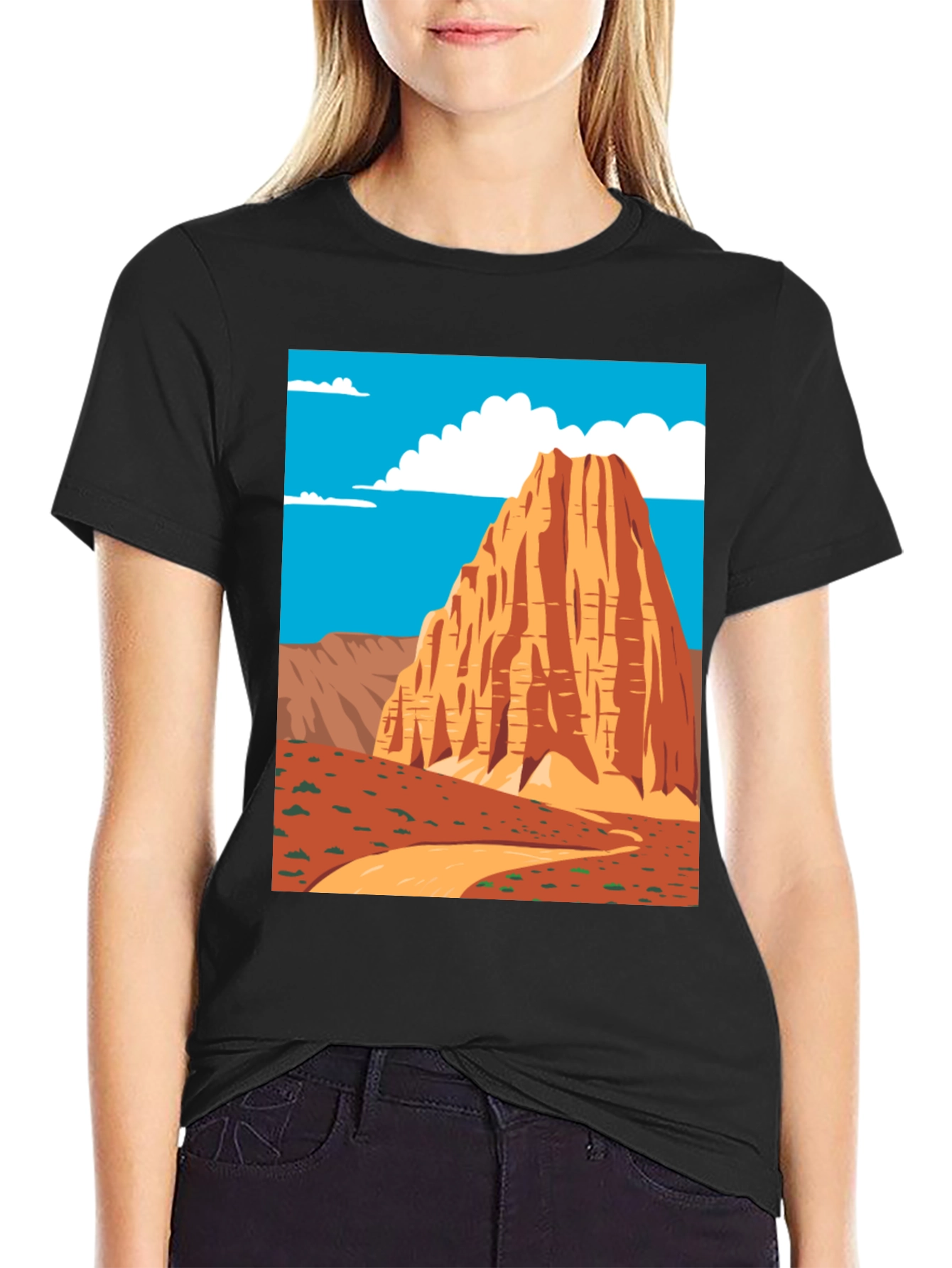 Desert Peak Graphic Tee - Black