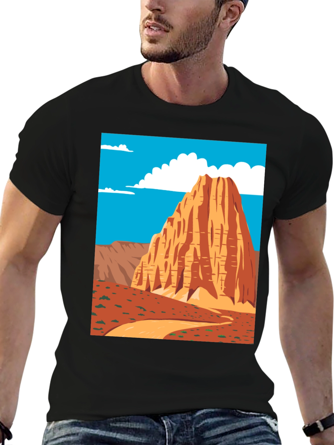 Desert Peak Graphic Tee - Black