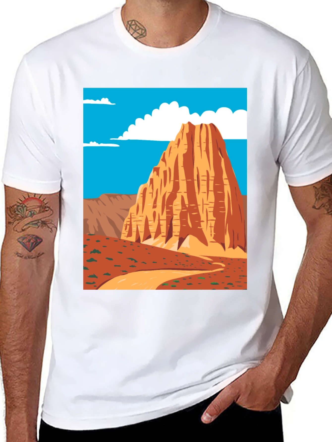 Desert Peak Graphic Tee - Black