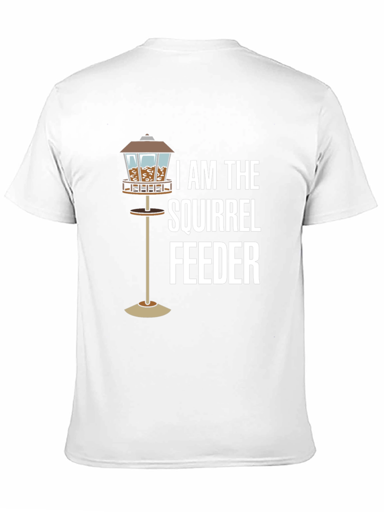 Squirrel Feeder T-Shirt - Black Cotton Tee