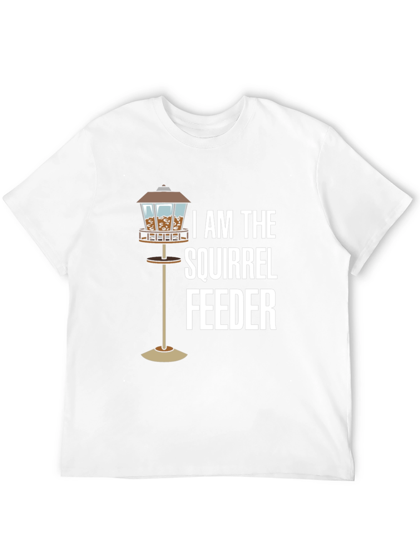 Squirrel Feeder T-Shirt - Black Cotton Tee