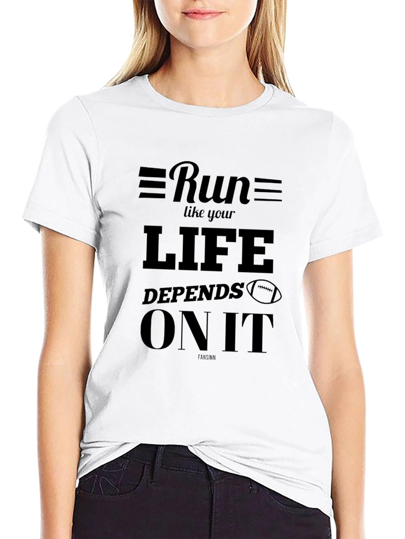 Run Like Your Life Depends On It Black T-Shirt