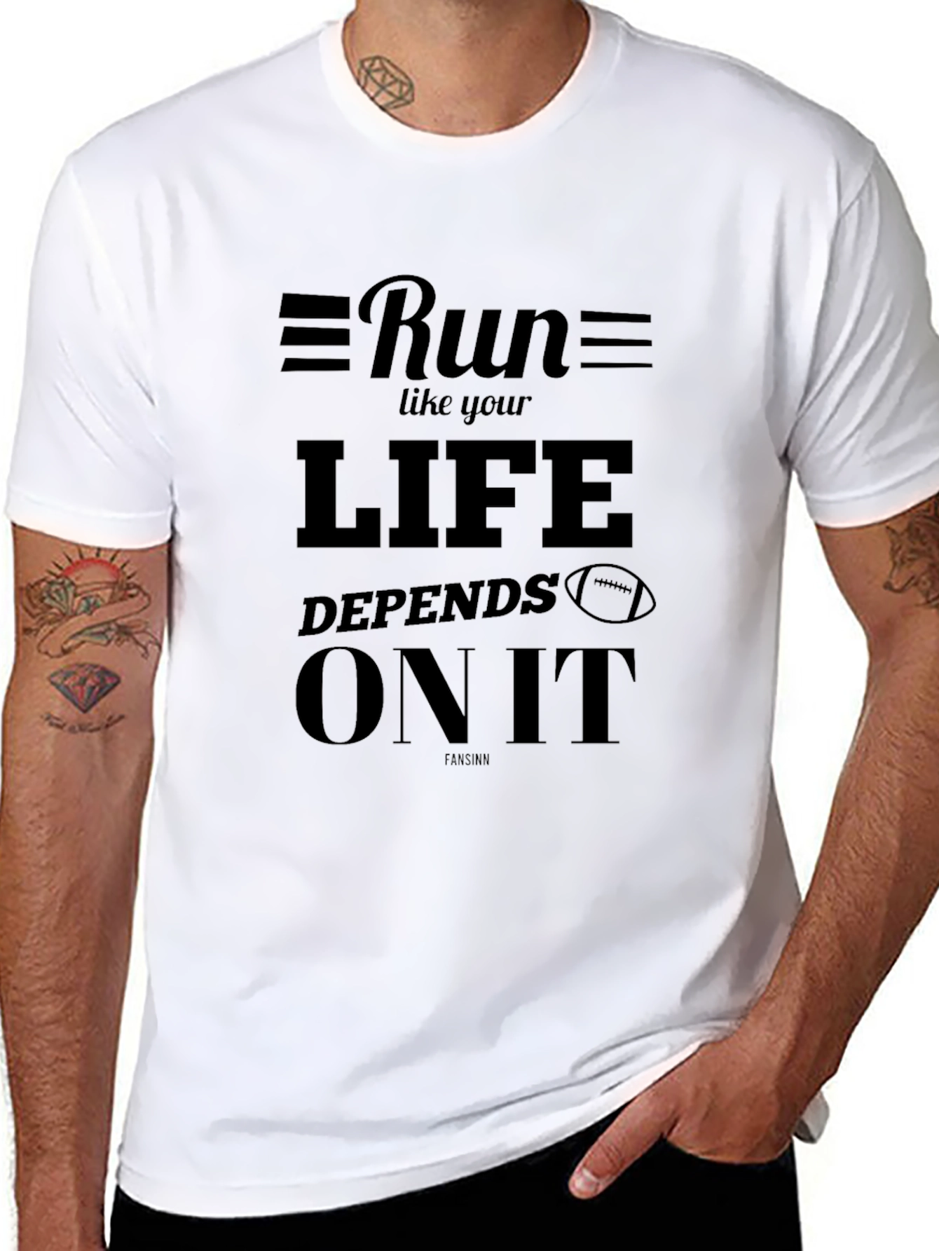 Run Like Your Life Depends On It Black T-Shirt