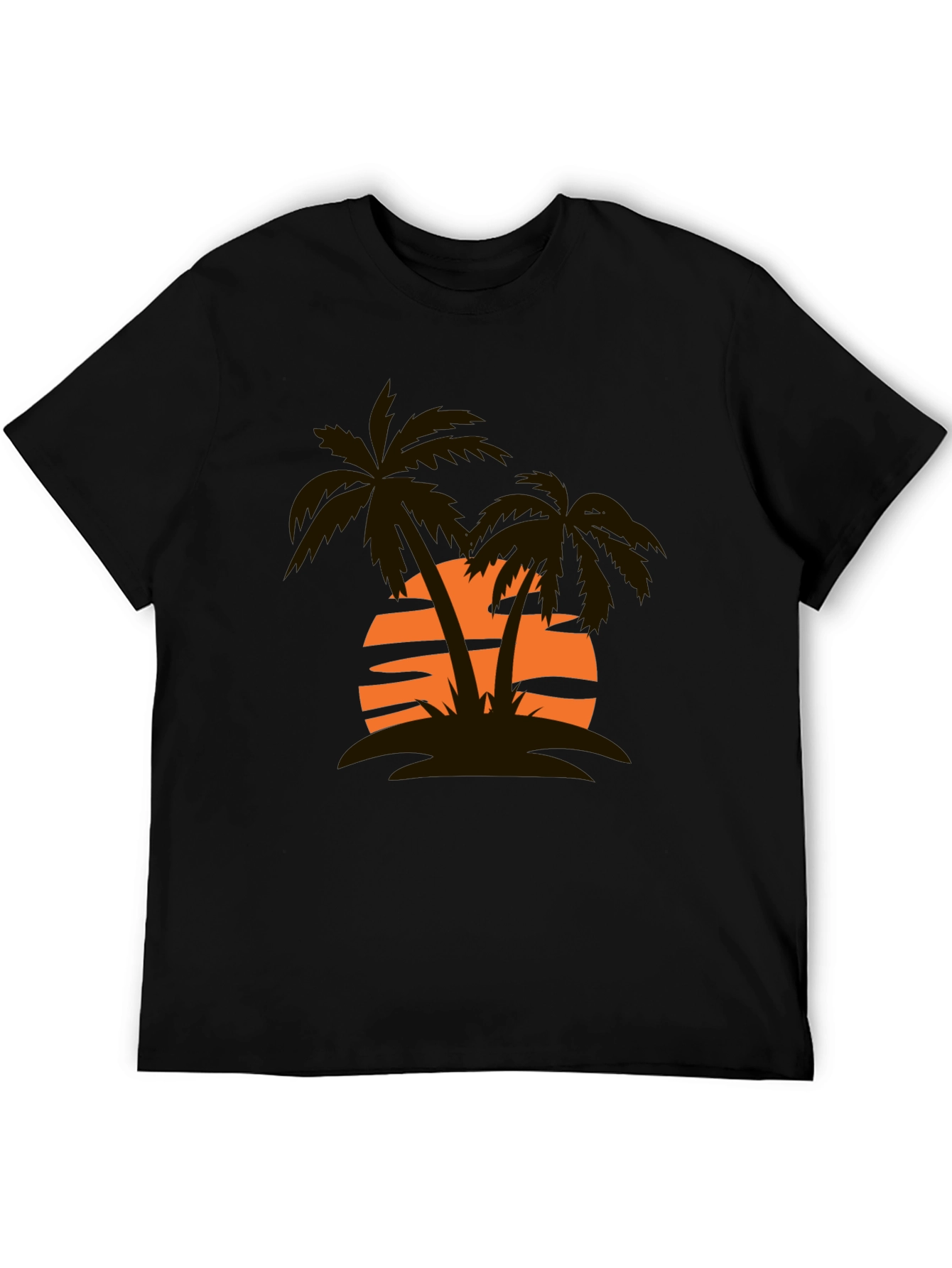Sunset Palm Tree Graphic Tee - Casual Style