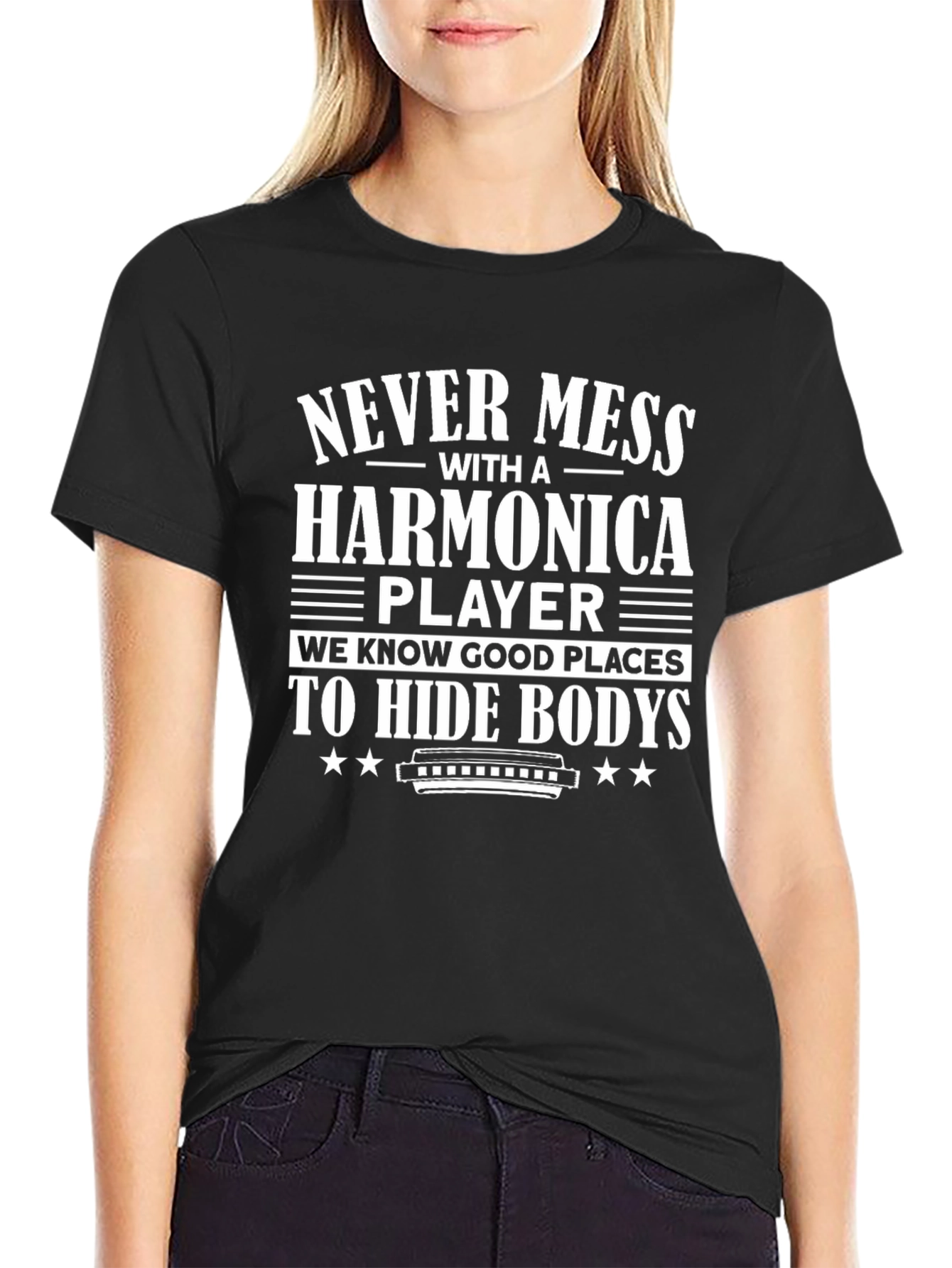 Never Mess With A Harmonica Player T-Shirt