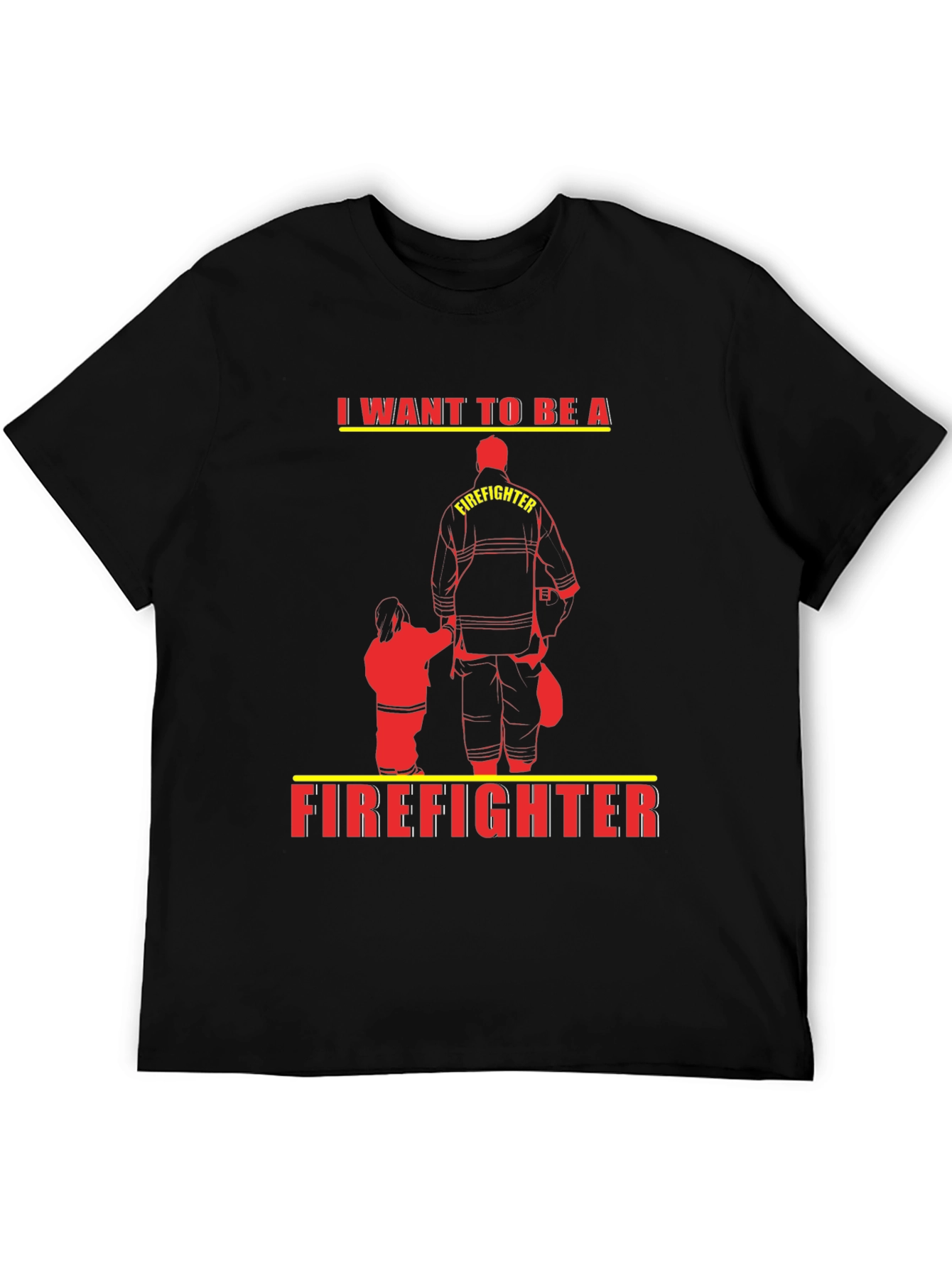 Future Firefighter Tee - Black Cotton Graphic T-Shirt