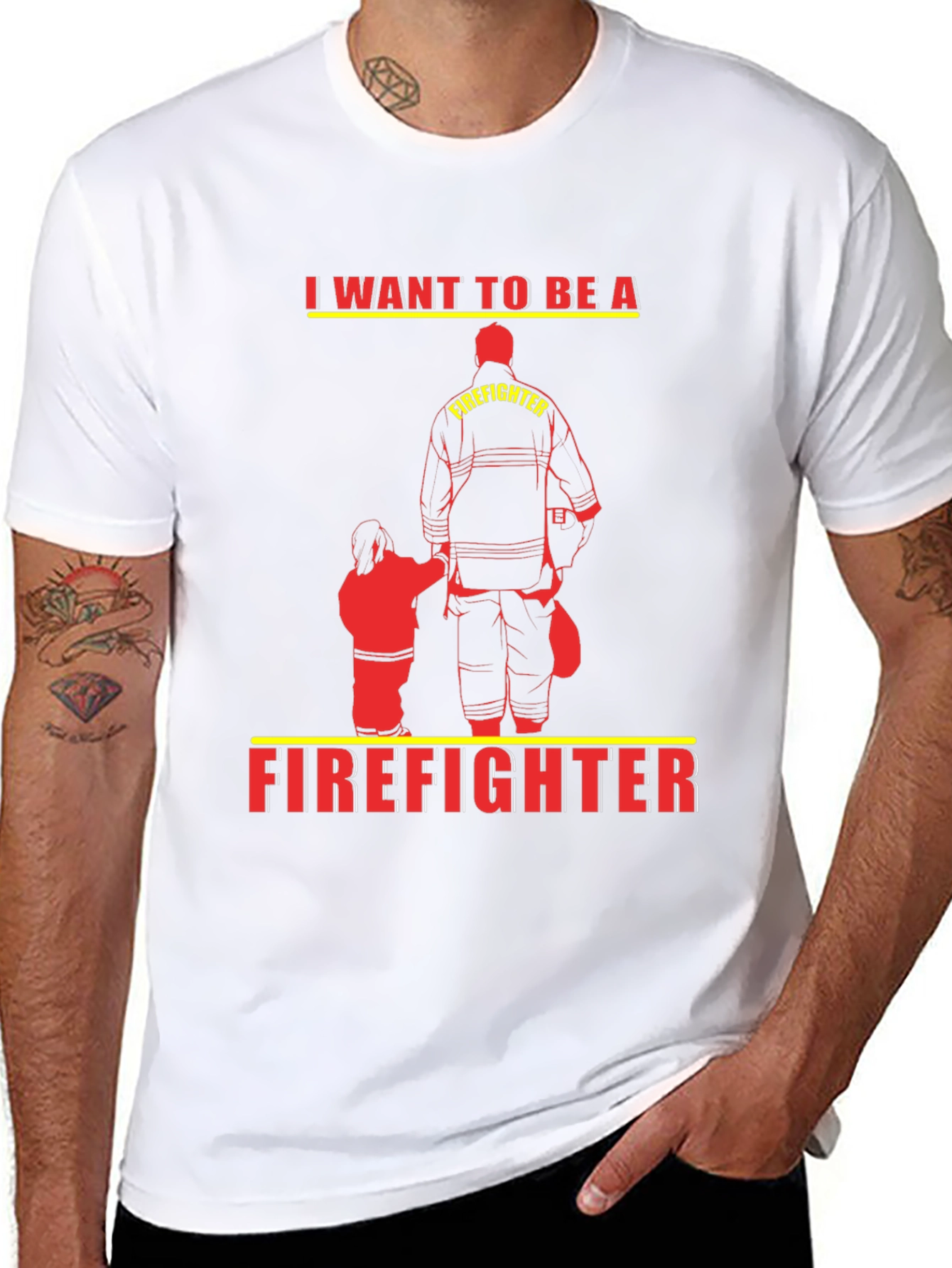 Future Firefighter Tee - Black Cotton Graphic T-Shirt