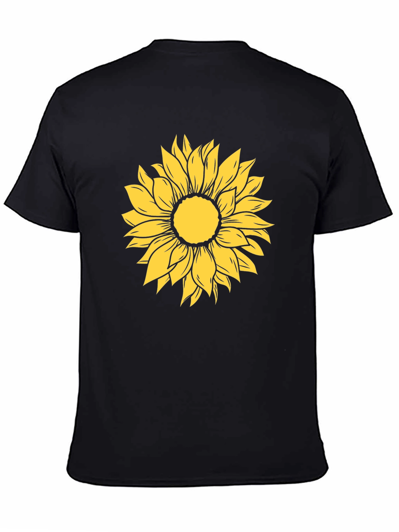 Sunflower Graphic Print Black T-Shirt