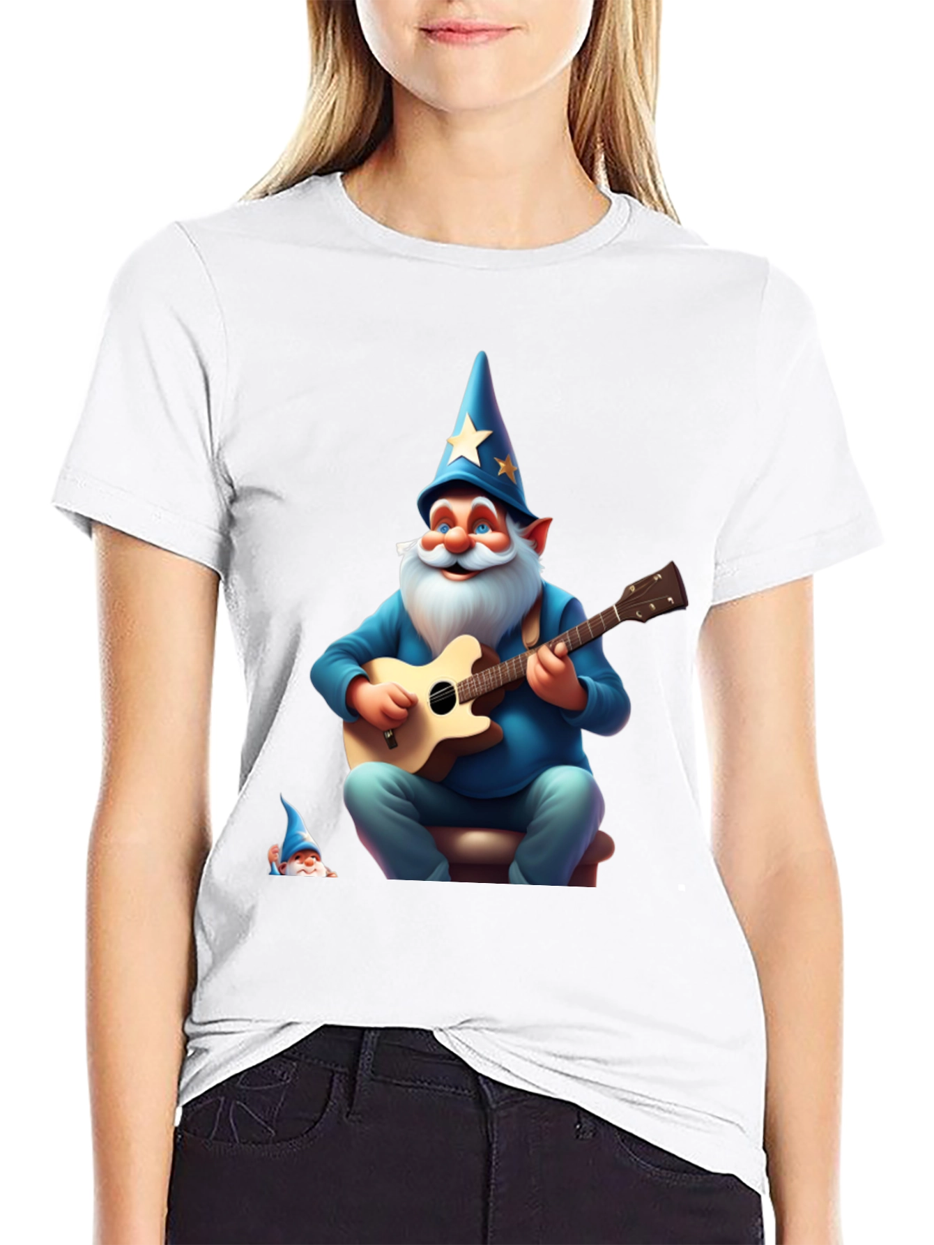Wizard Gnome Guitarist Graphic Tee