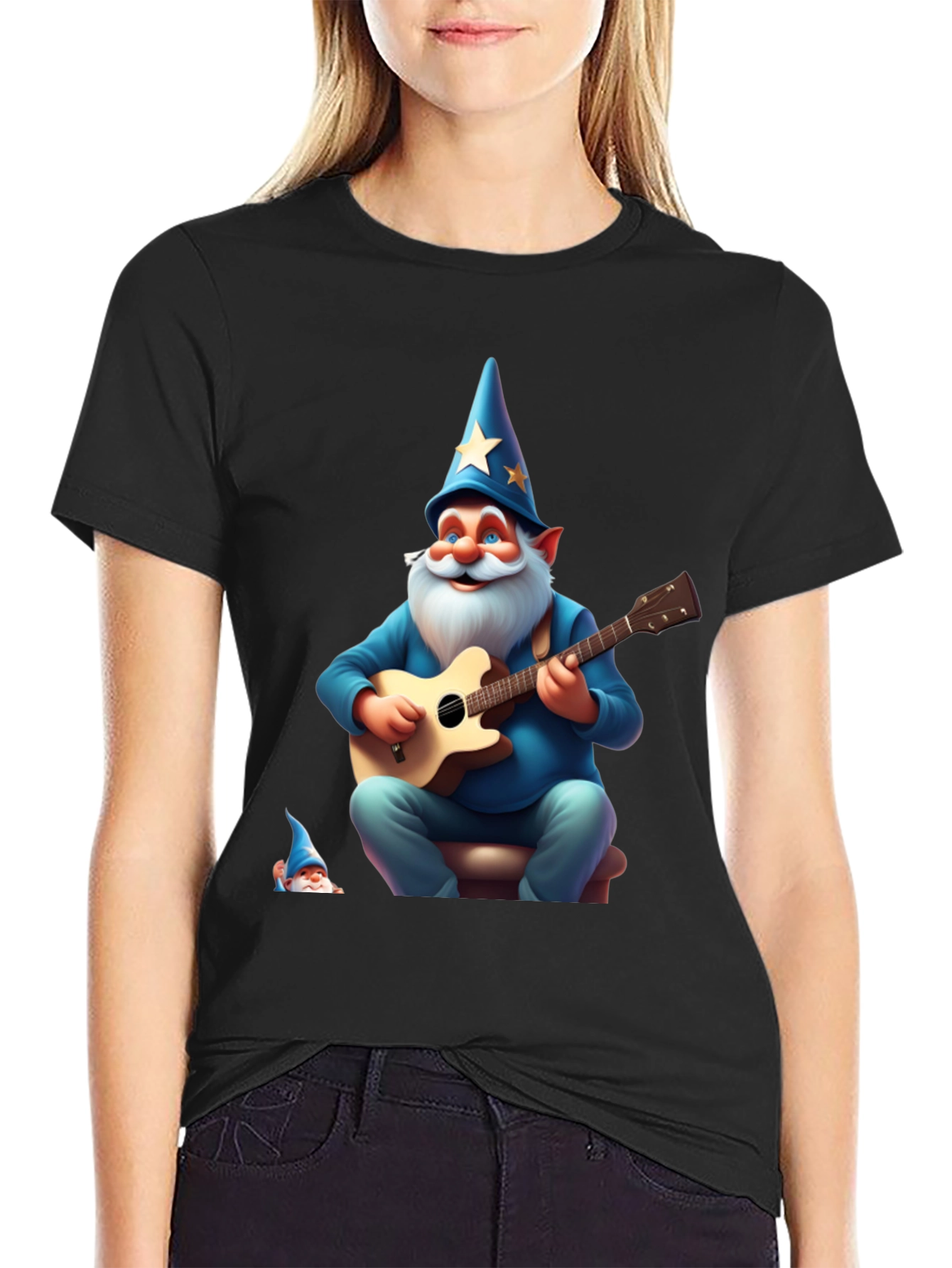 Wizard Gnome Guitarist Graphic Tee
