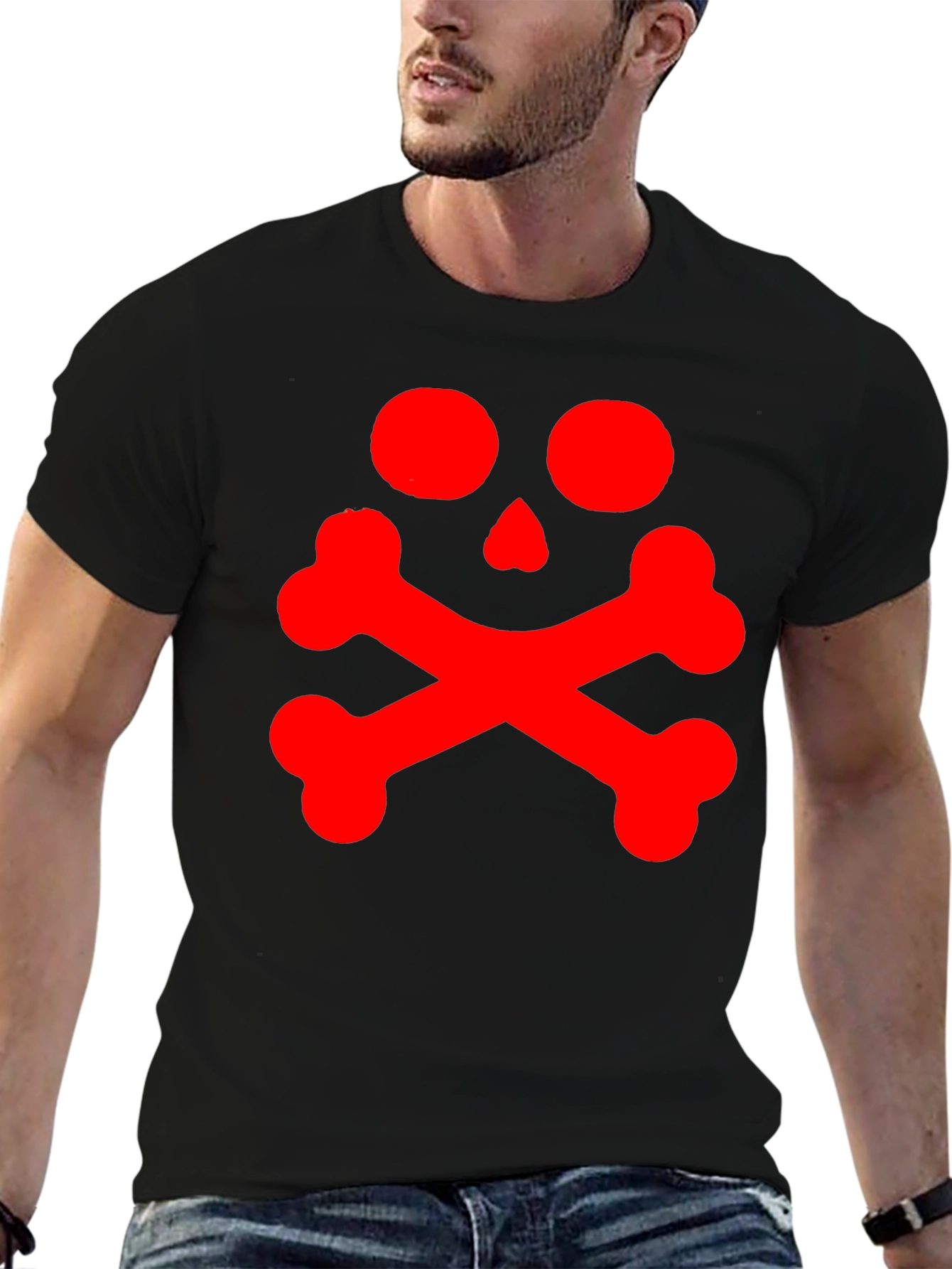 Skull & Crossbones Graphic Tee - Mens Black T-Shirt