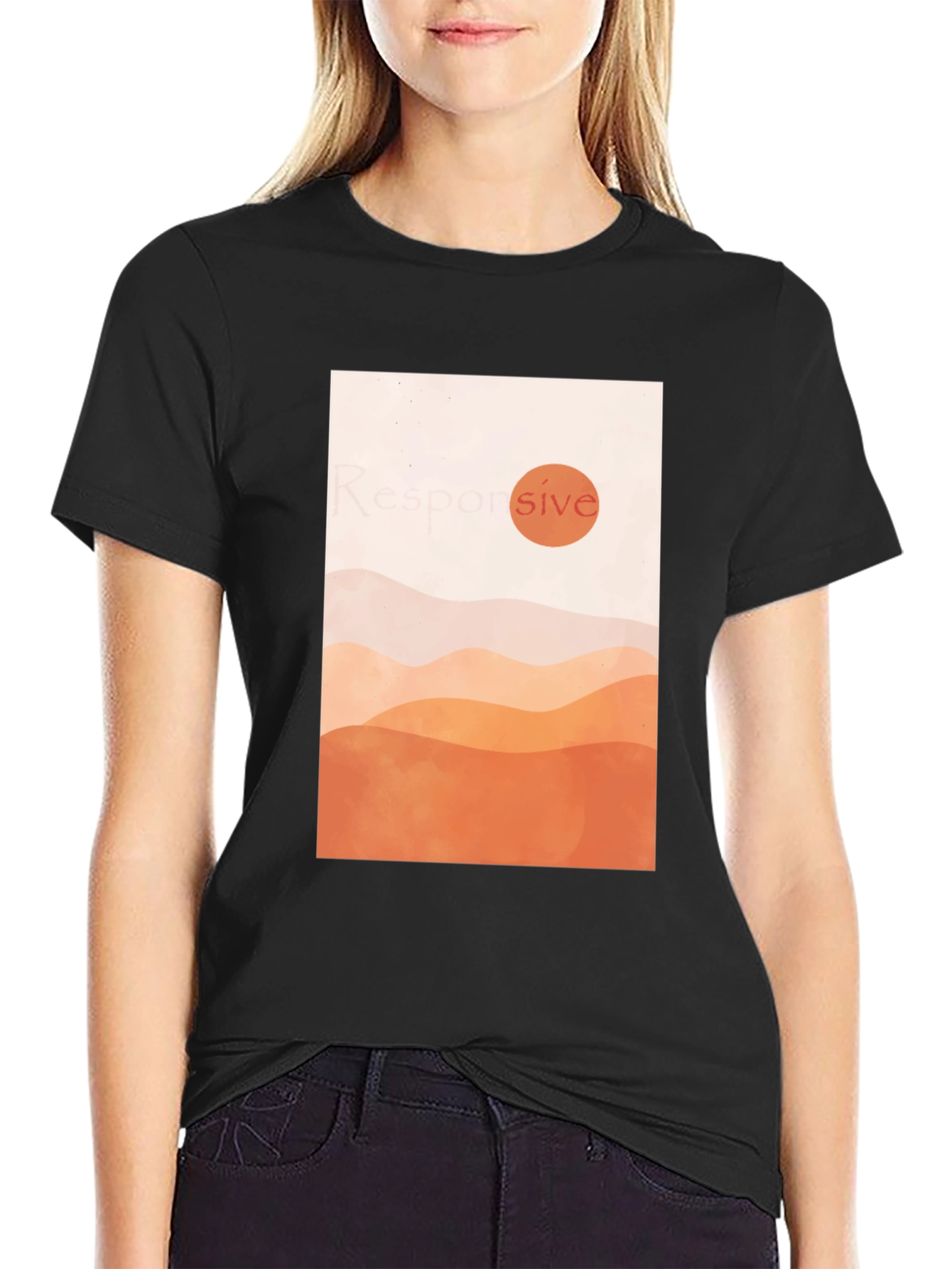 Minimalist Sunset Graphic T-Shirt
