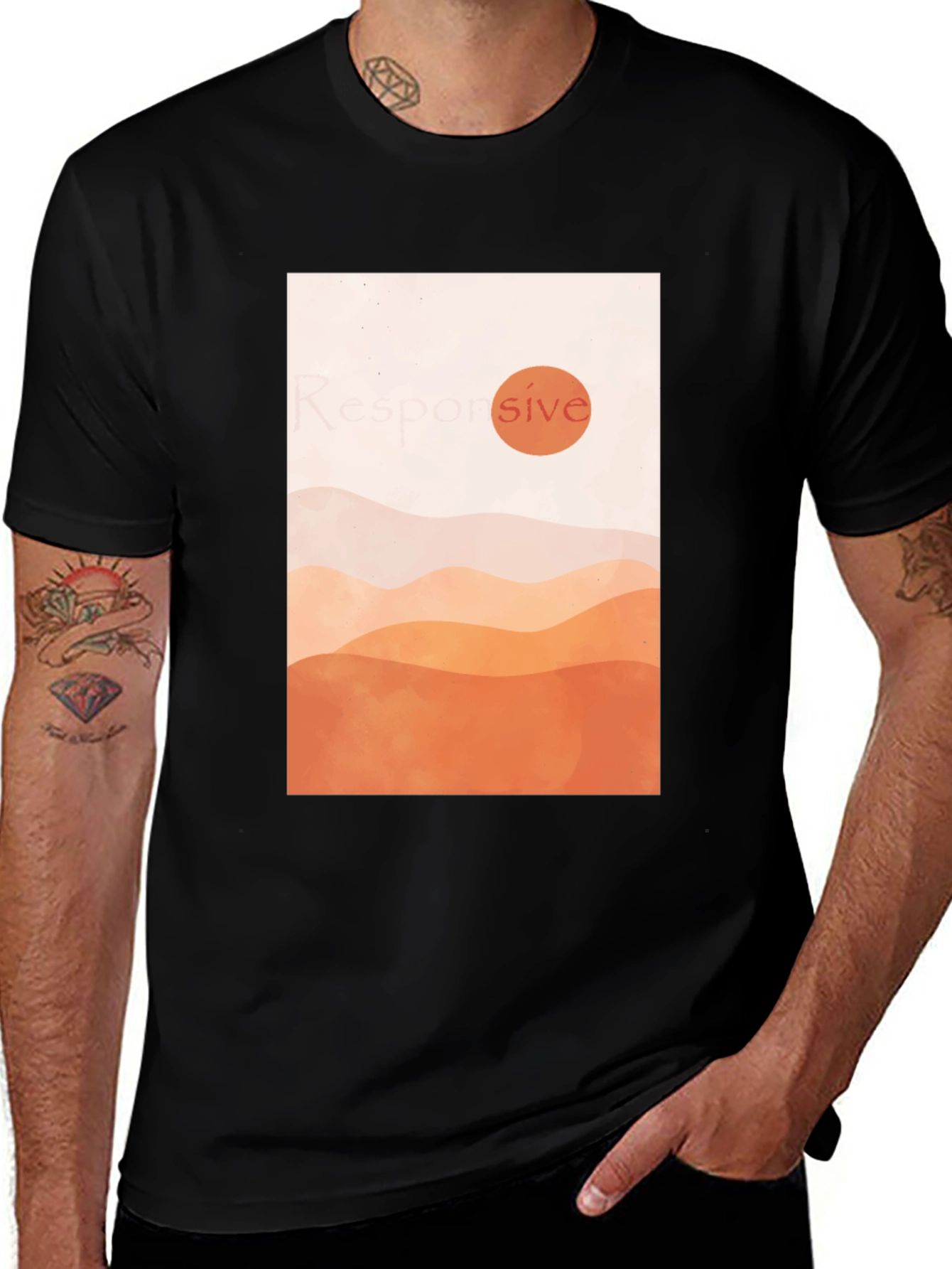 Minimalist Sunset Graphic T-Shirt