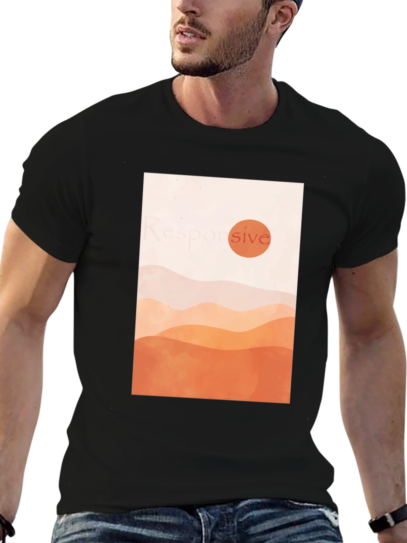 Minimalist Sunset Graphic T-Shirt