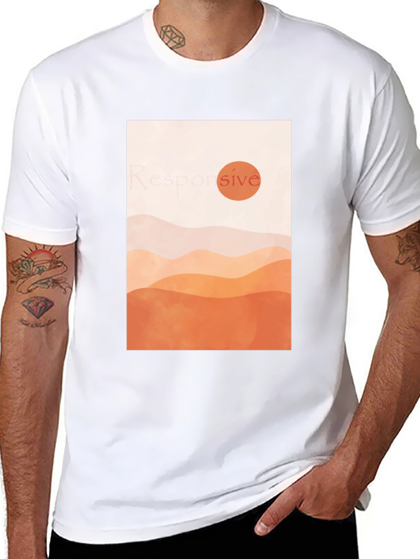 Minimalist Sunset Graphic T-Shirt