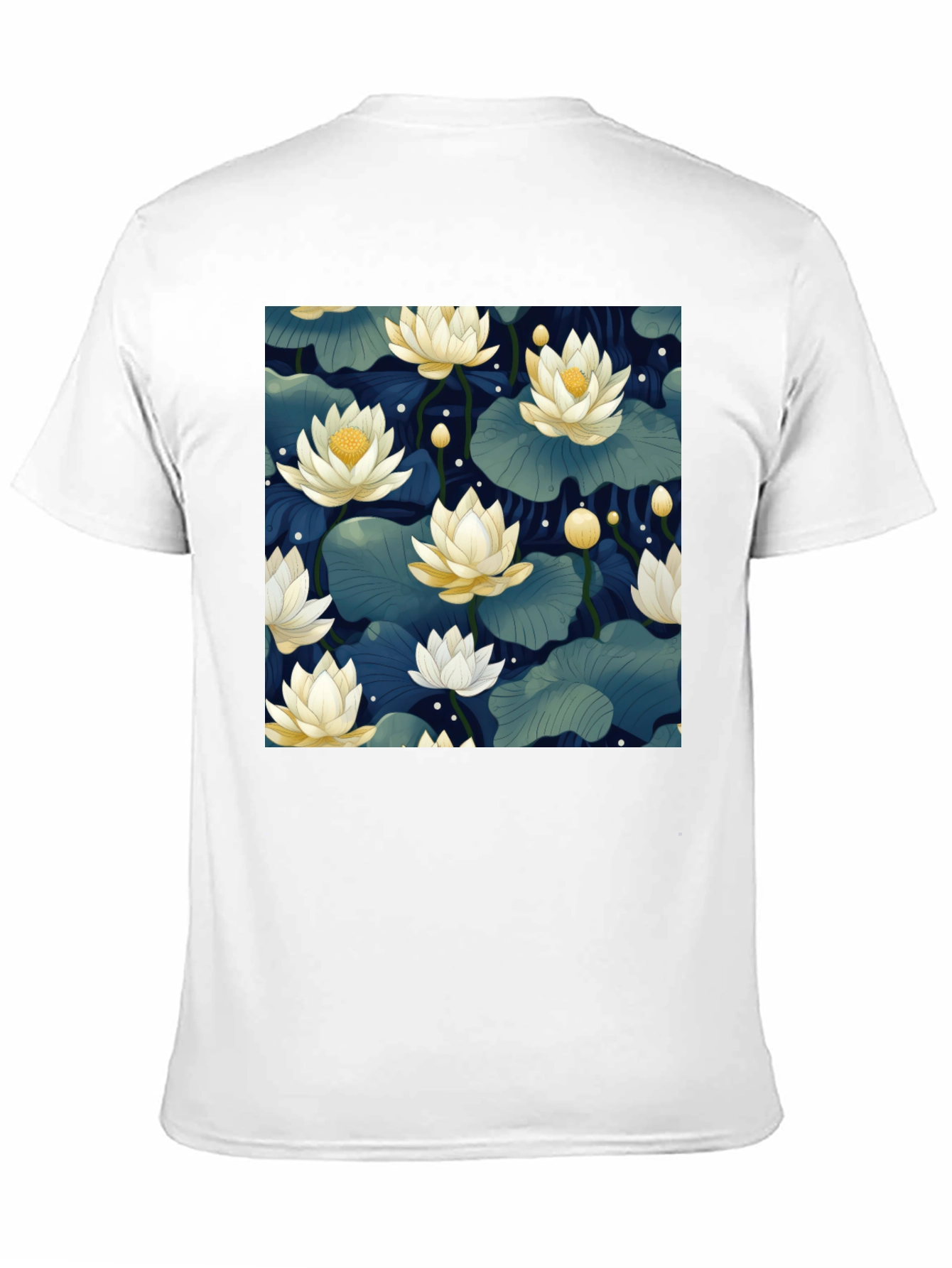 Lotus Print Crew Neck T-Shirt