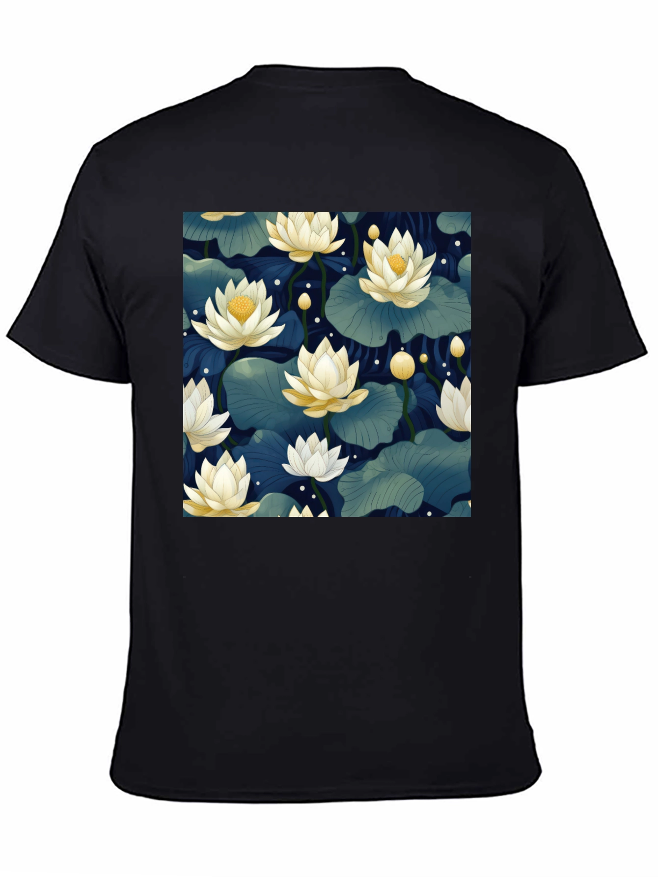 Lotus Print Crew Neck T-Shirt