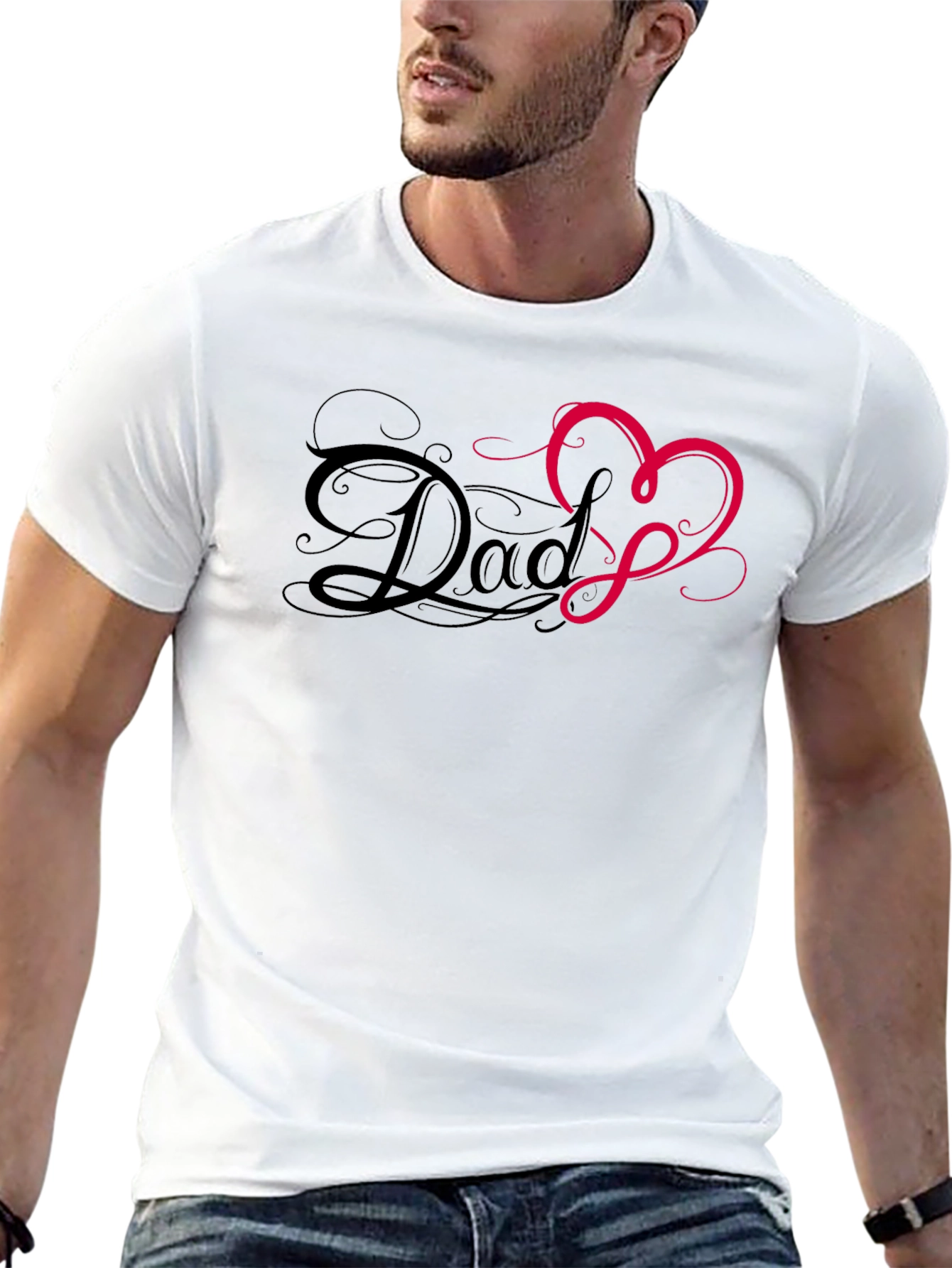 Dad Heart T-Shirt - Mens Graphic Tee