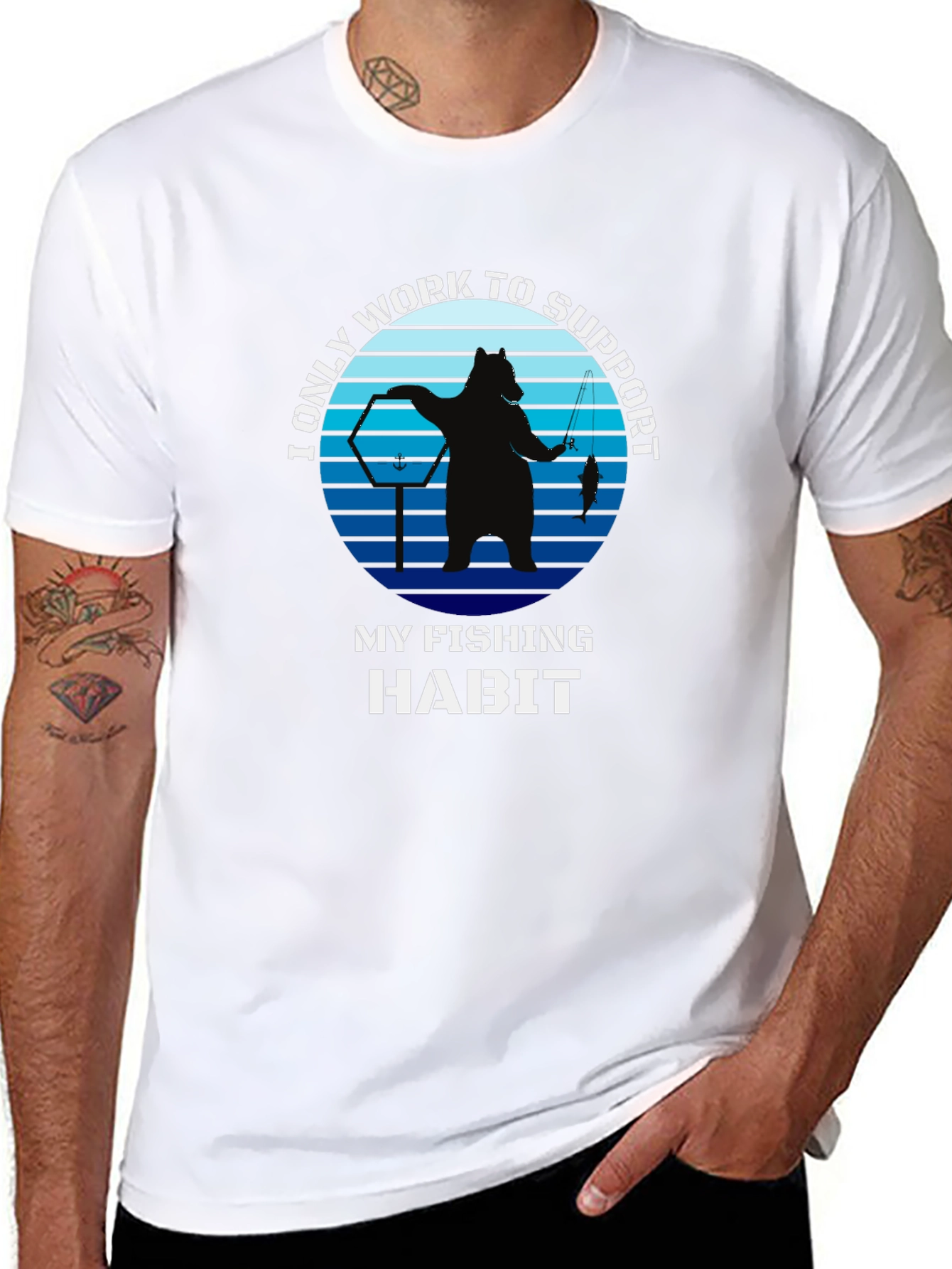 Fishing Habit T-Shirt - Bear Graphic
