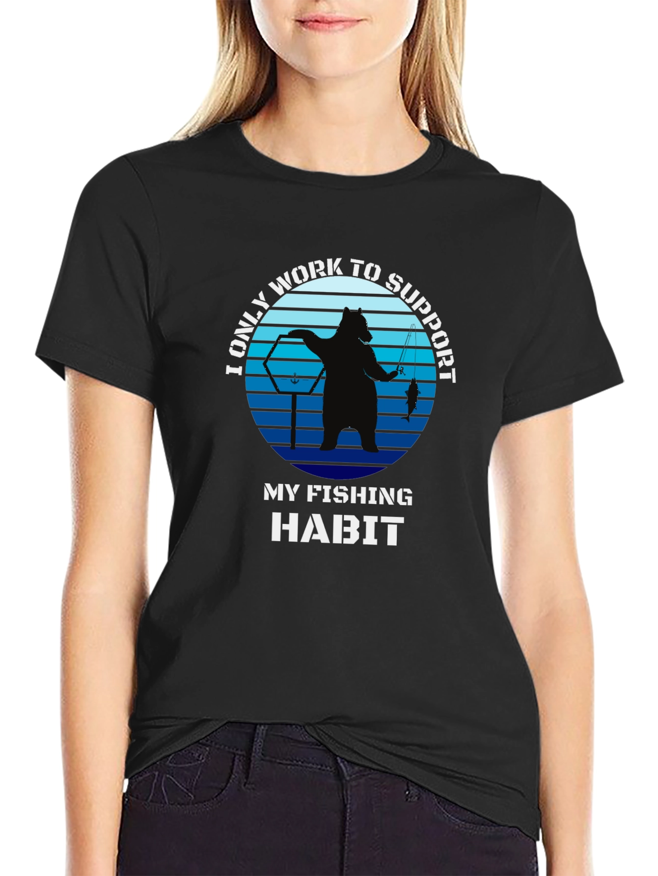 Fishing Habit T-Shirt - Bear Graphic