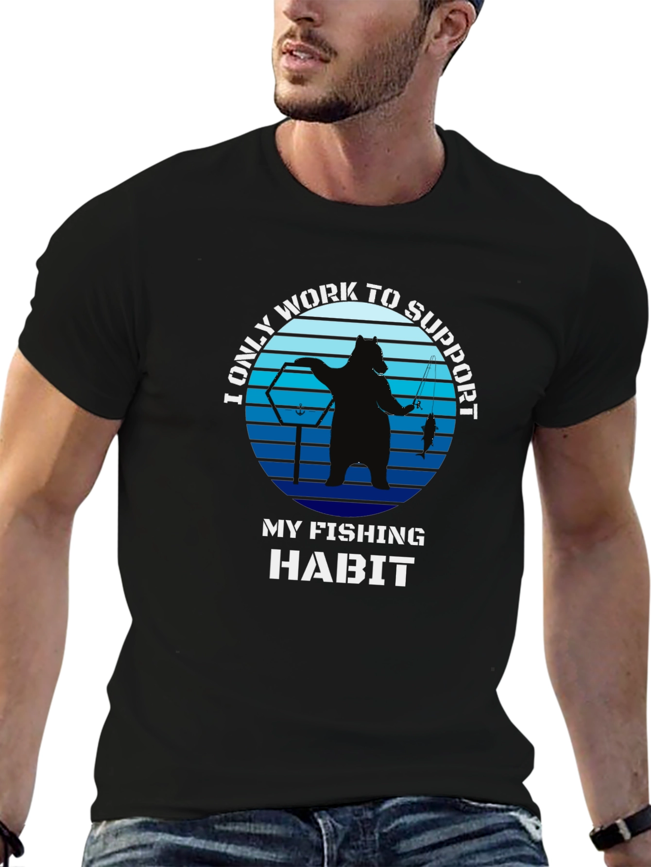 Fishing Habit T-Shirt - Bear Graphic