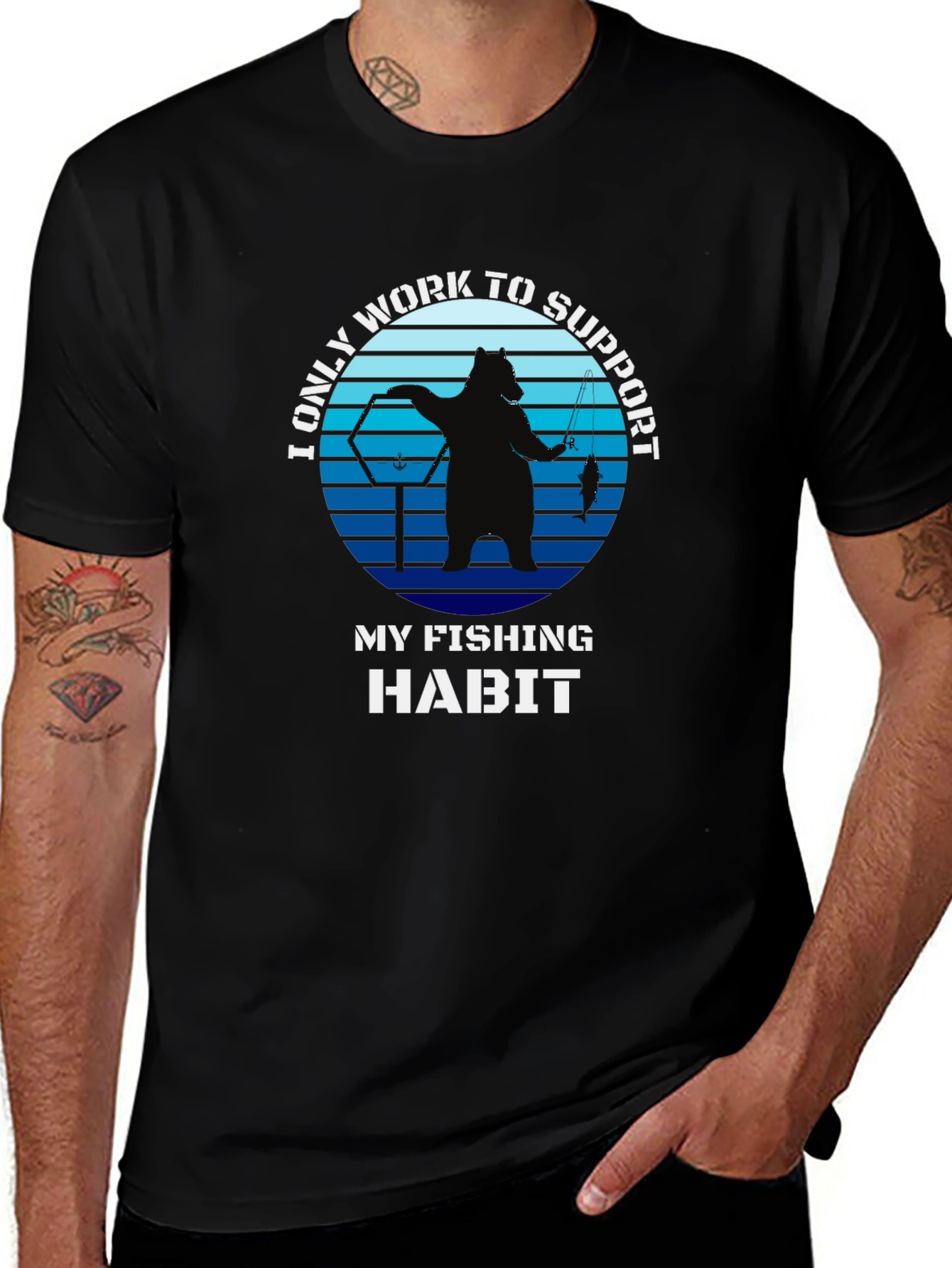 Fishing Habit T-Shirt - Bear Graphic