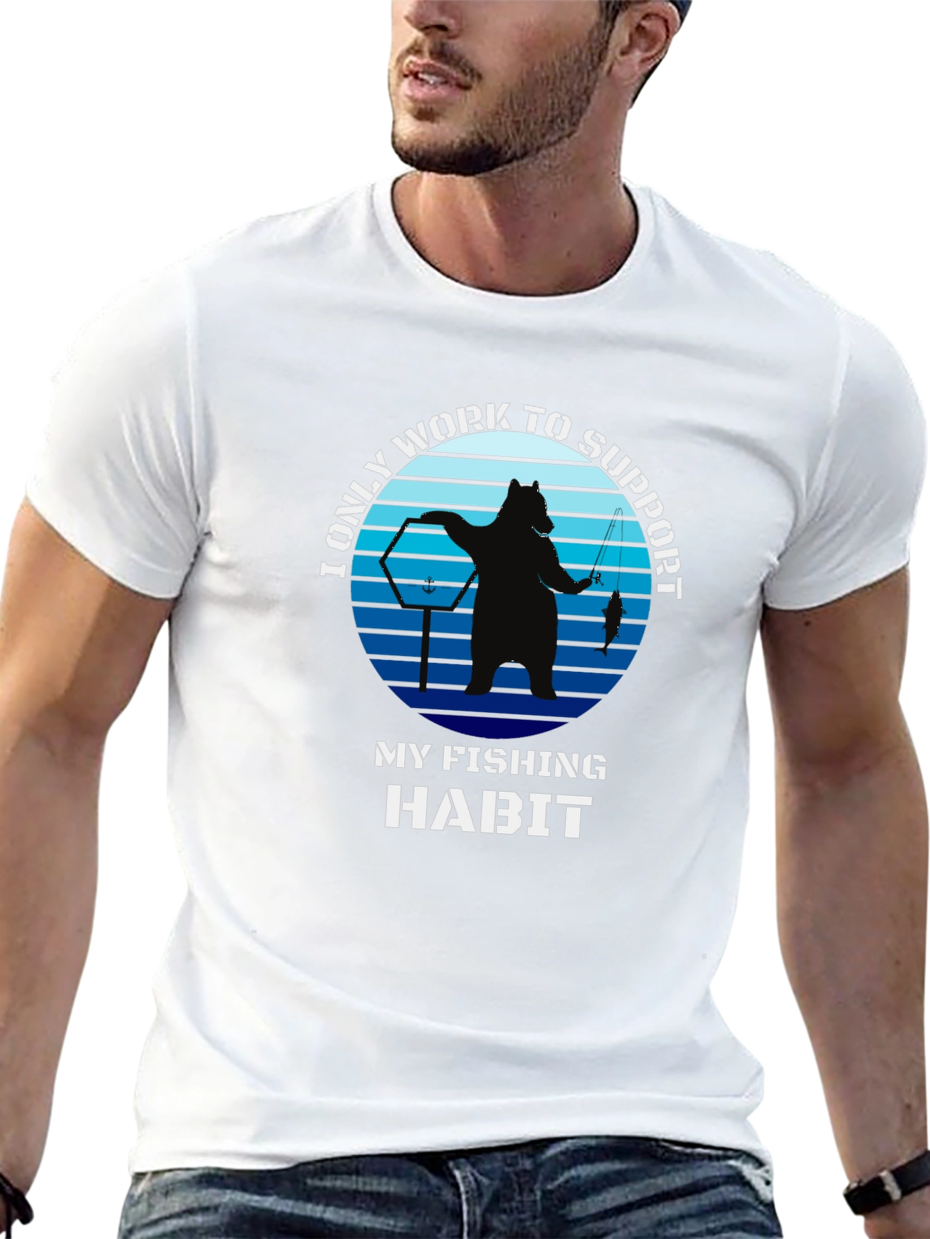 Fishing Habit T-Shirt - Bear Graphic