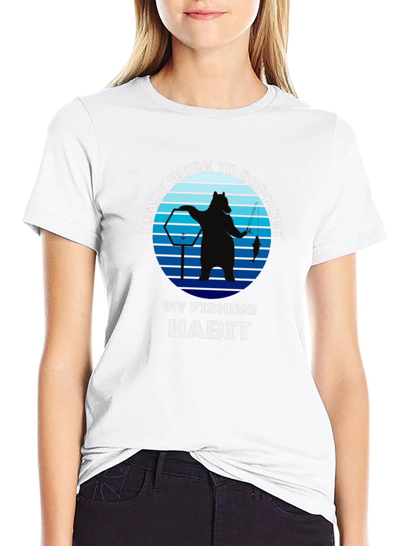Fishing Habit T-Shirt - Bear Graphic
