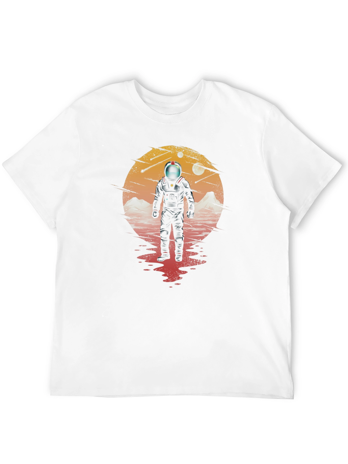 Astronaut on Mars Graphic Black T-Shirt