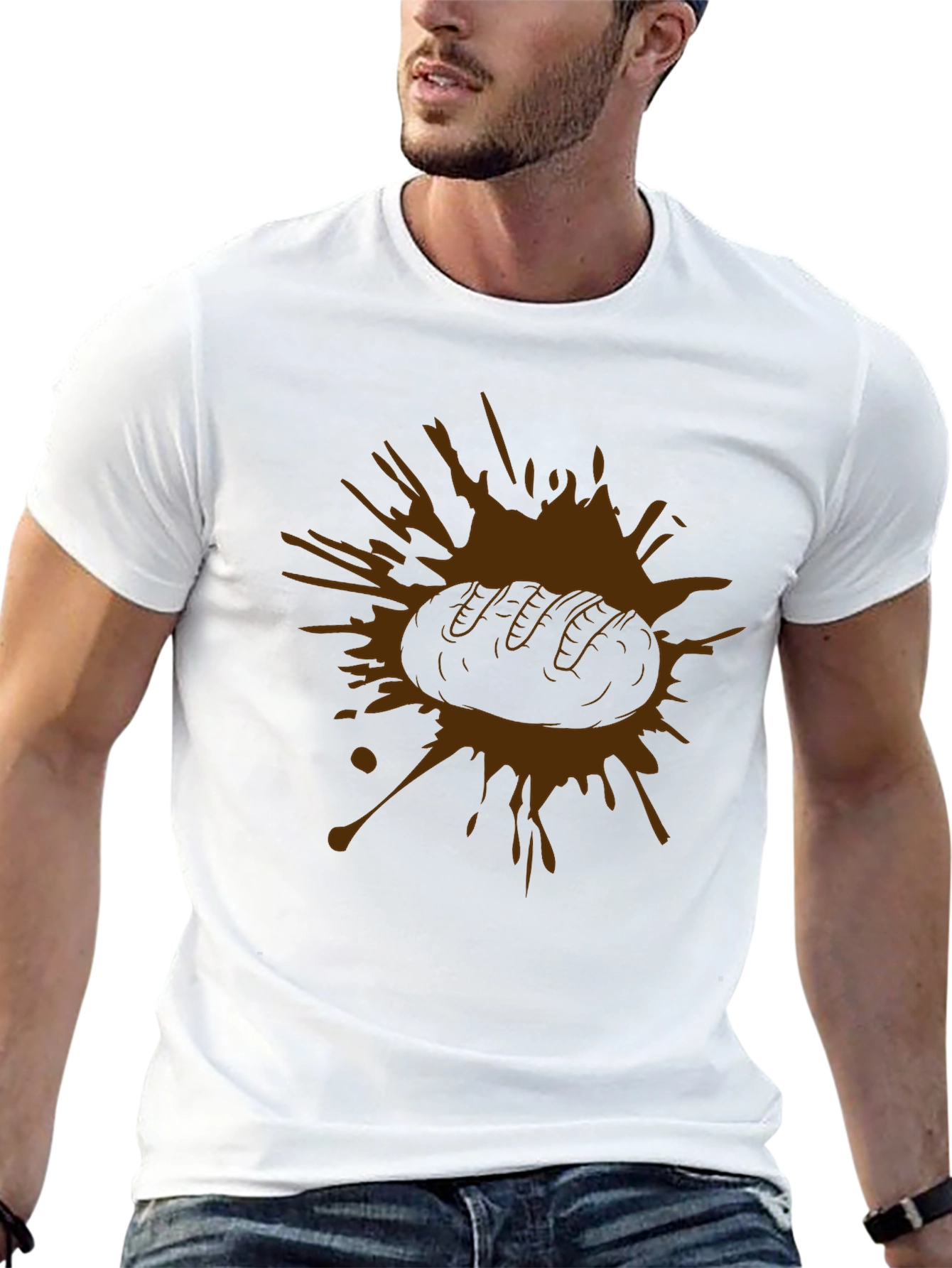 Mens Brown Bread Graphic Tee - Black