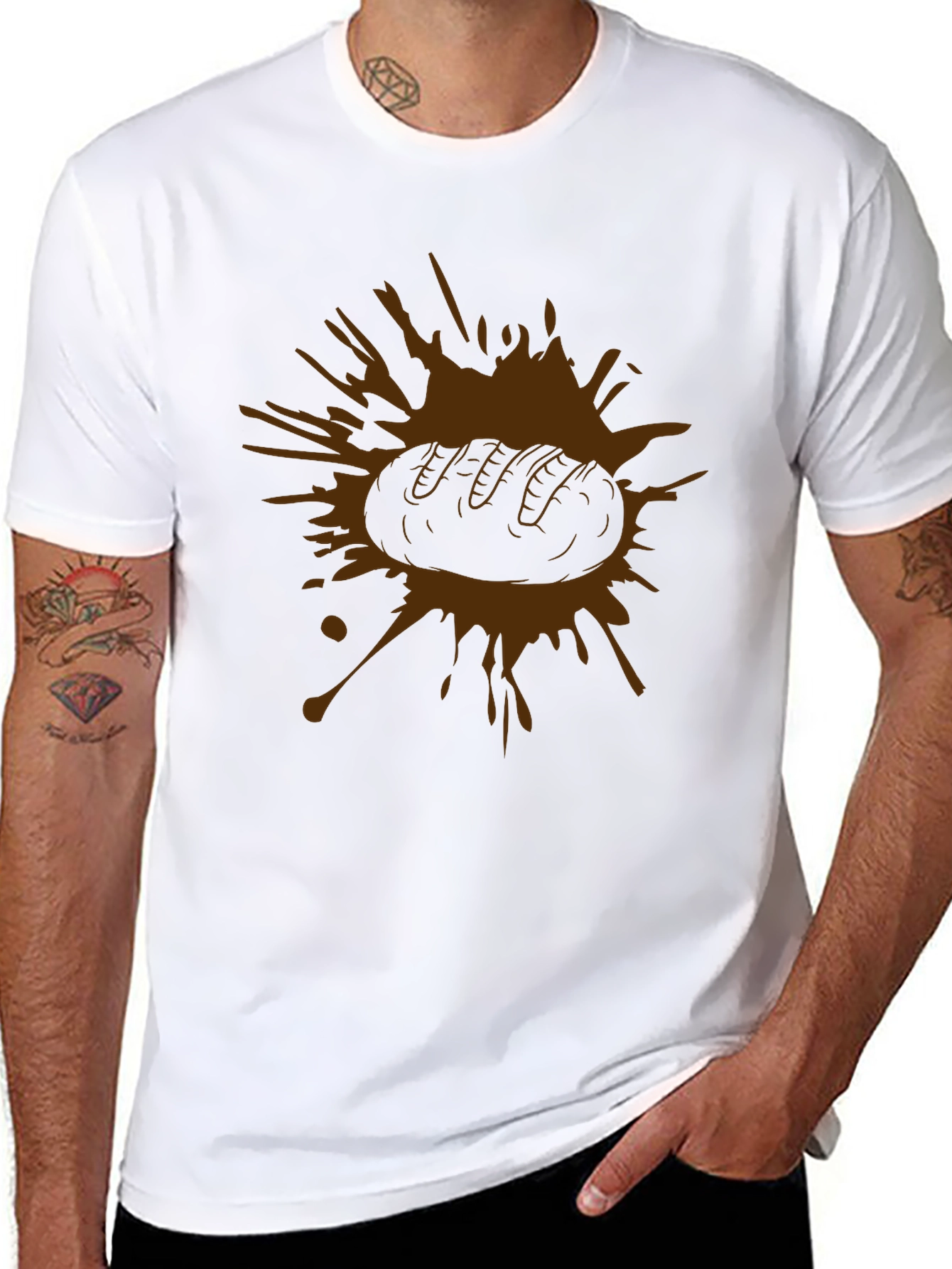 Mens Brown Bread Graphic Tee - Black