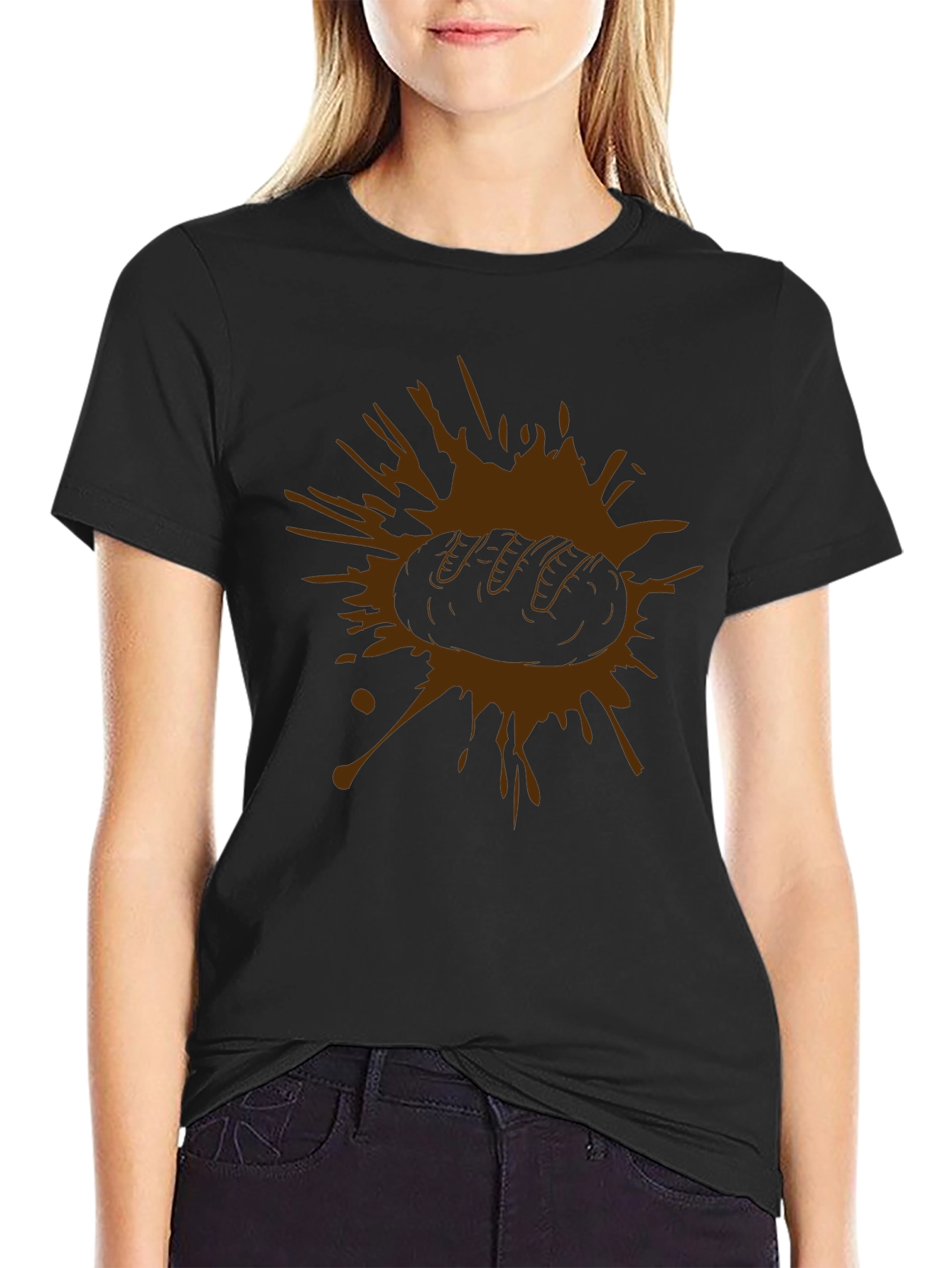 Mens Brown Bread Graphic Tee - Black