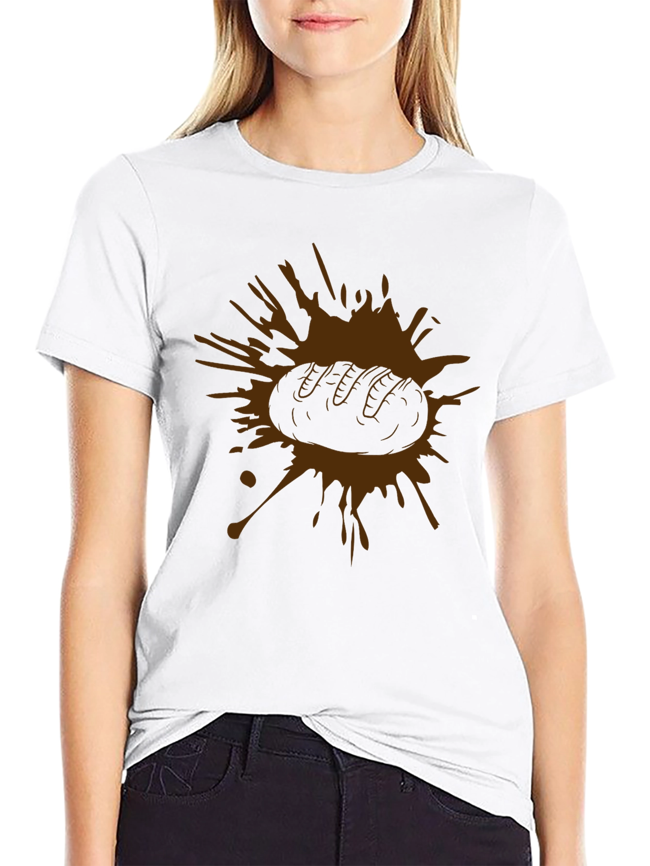 Mens Brown Bread Graphic Tee - Black