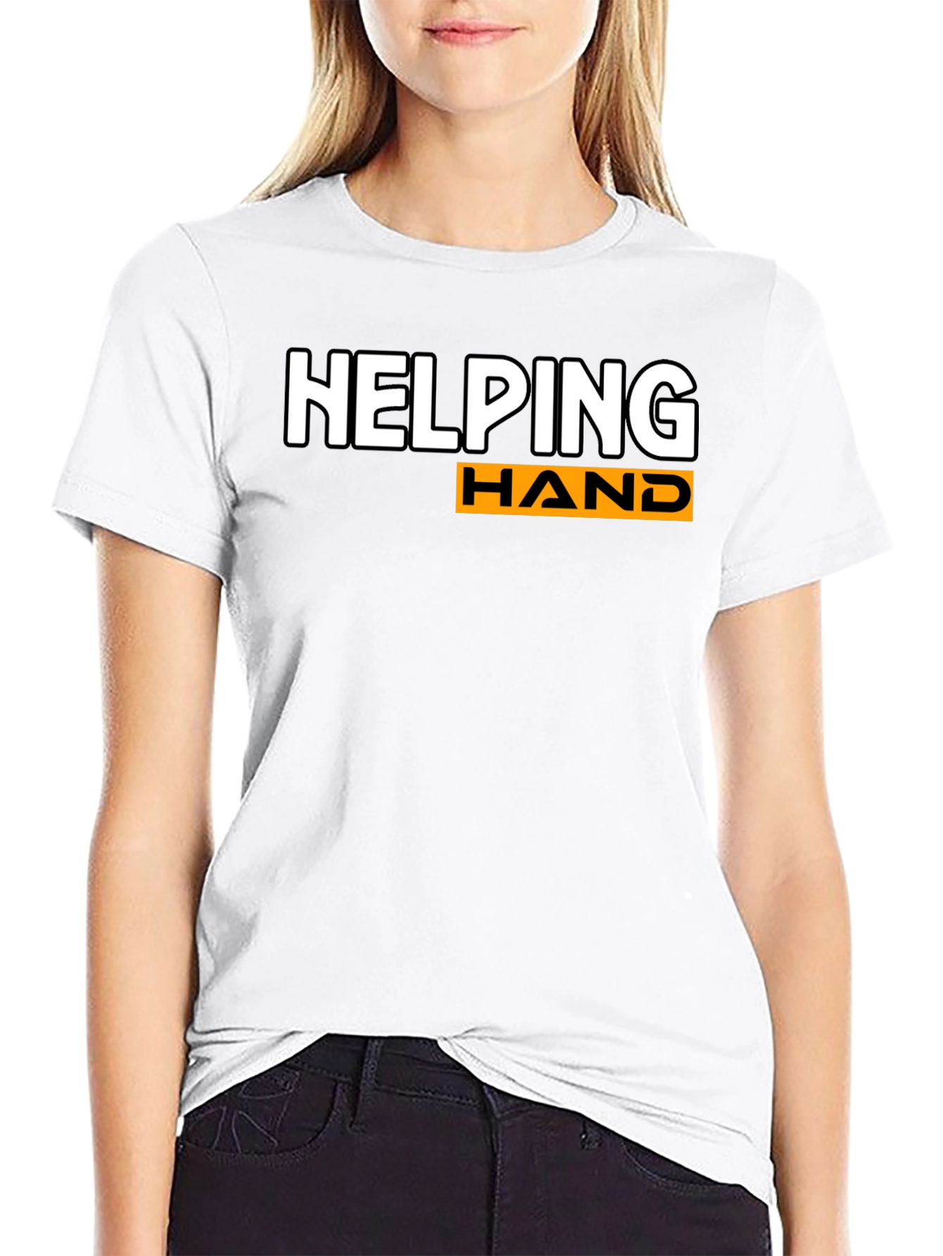 Helping Hand Graphic Print Black T-Shirt
