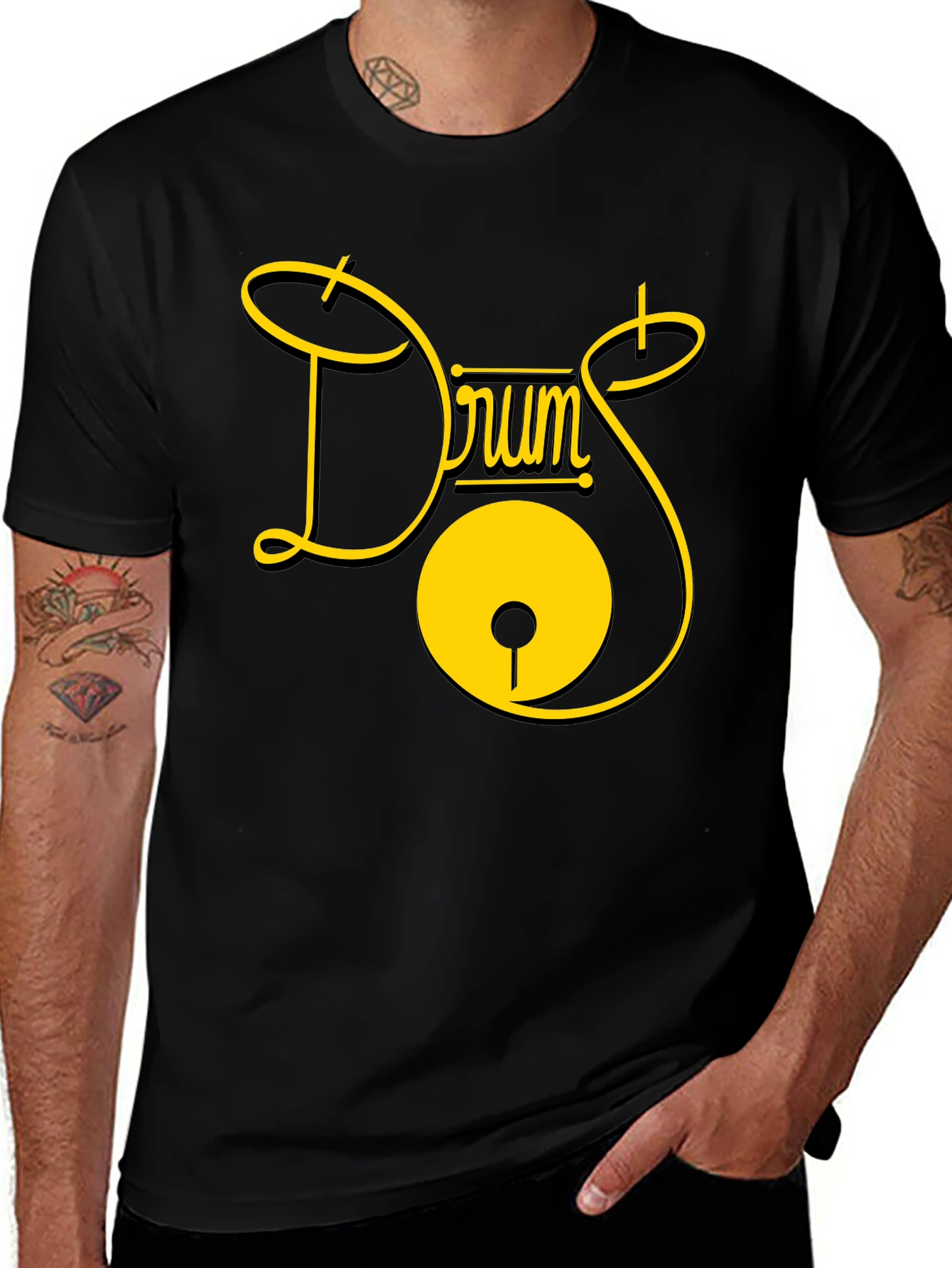 Drums Graphic Tee - Stylish Musician T-Shirt