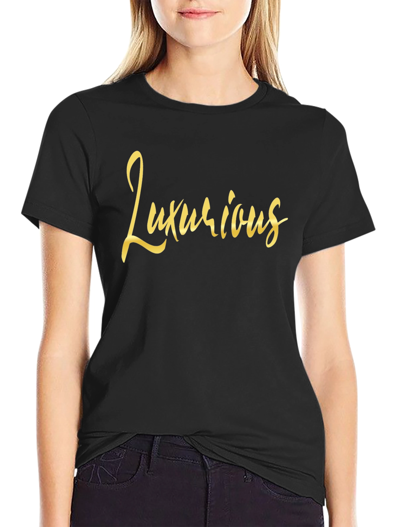Luxurious Black Graphic Tee