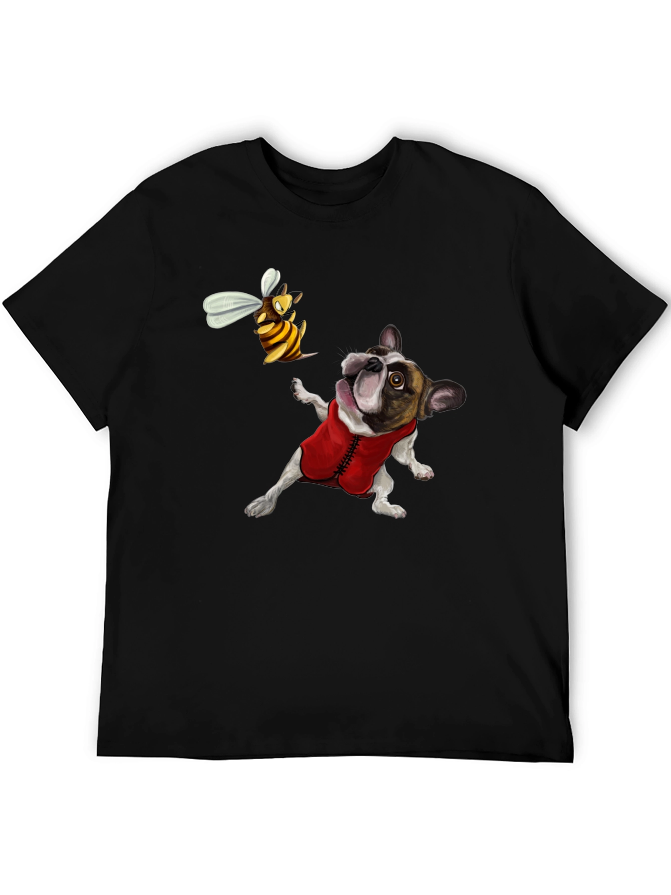 Dog & Bee Graphic Tee - Novelty T-Shirt